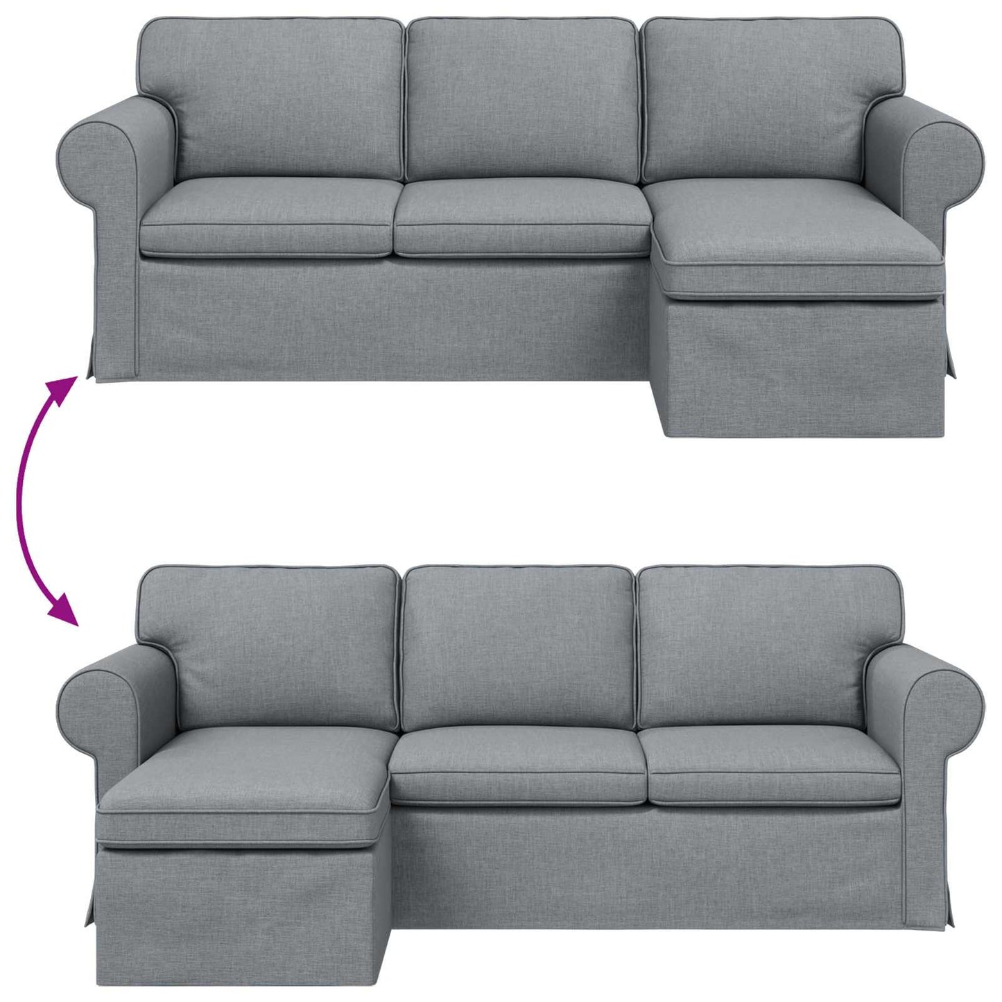 Sofa Hellgrau 215 x 138 x 80 cm Stoff