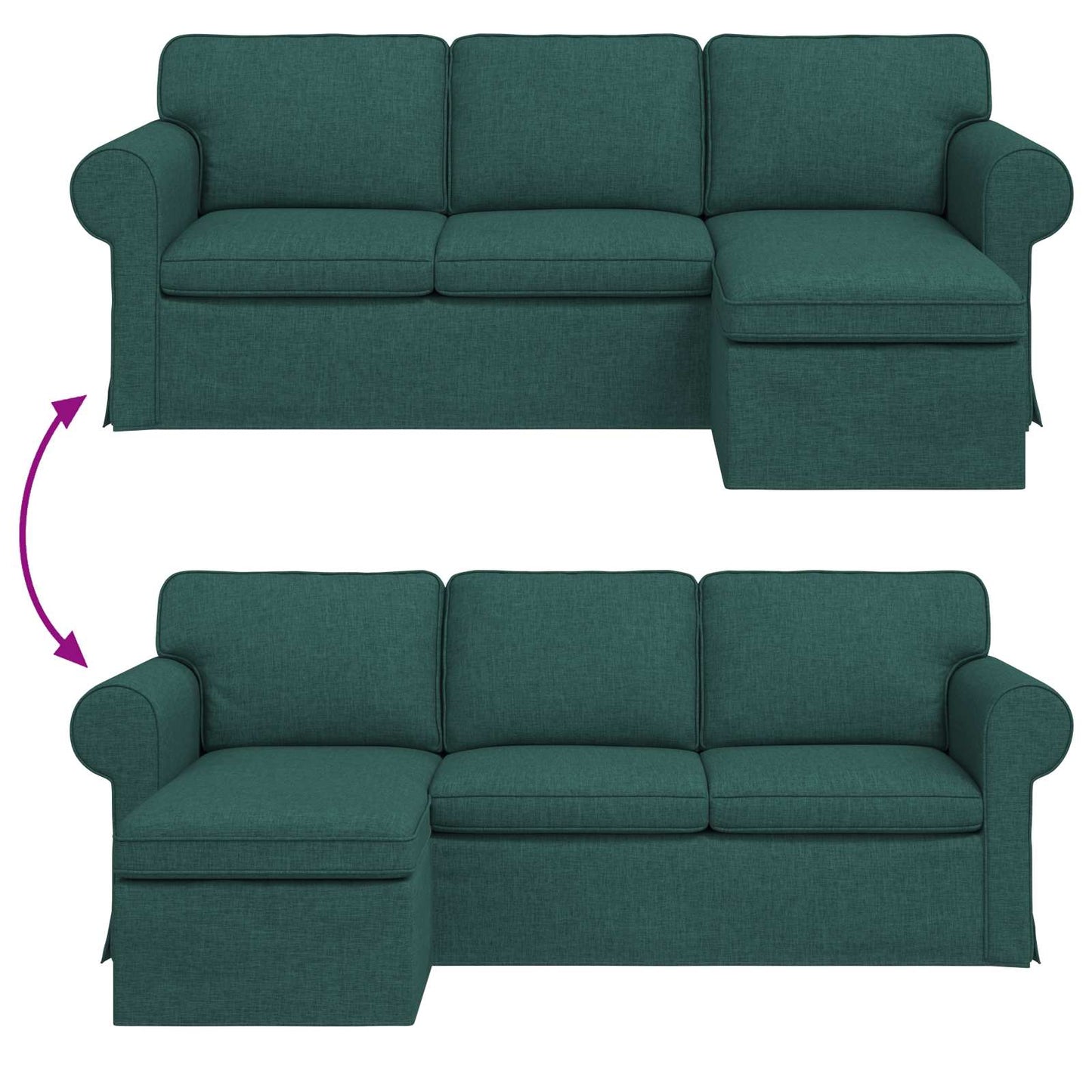 Sofa Dunkelgrün 215 x 138 x 80 cm Stoff