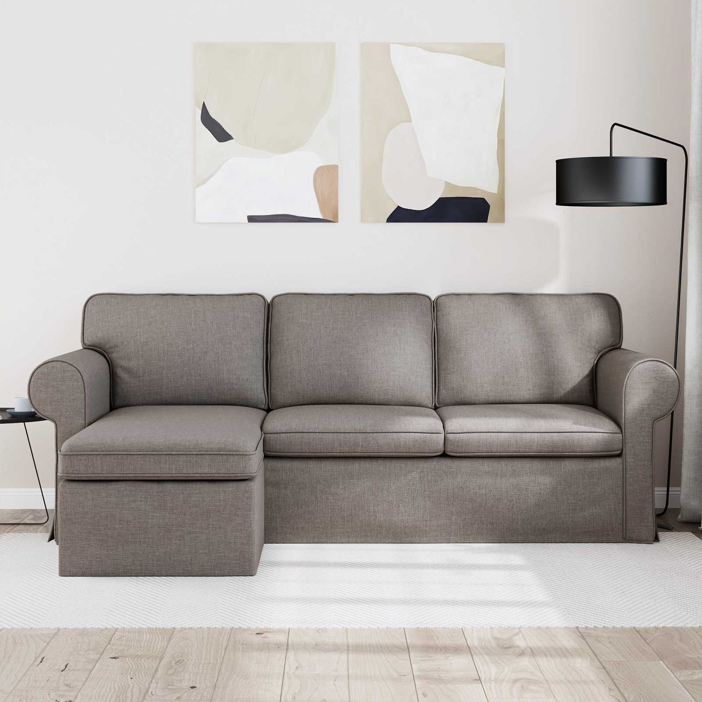 Sofa Taupe 215 x 138 x 80 cm Stoff