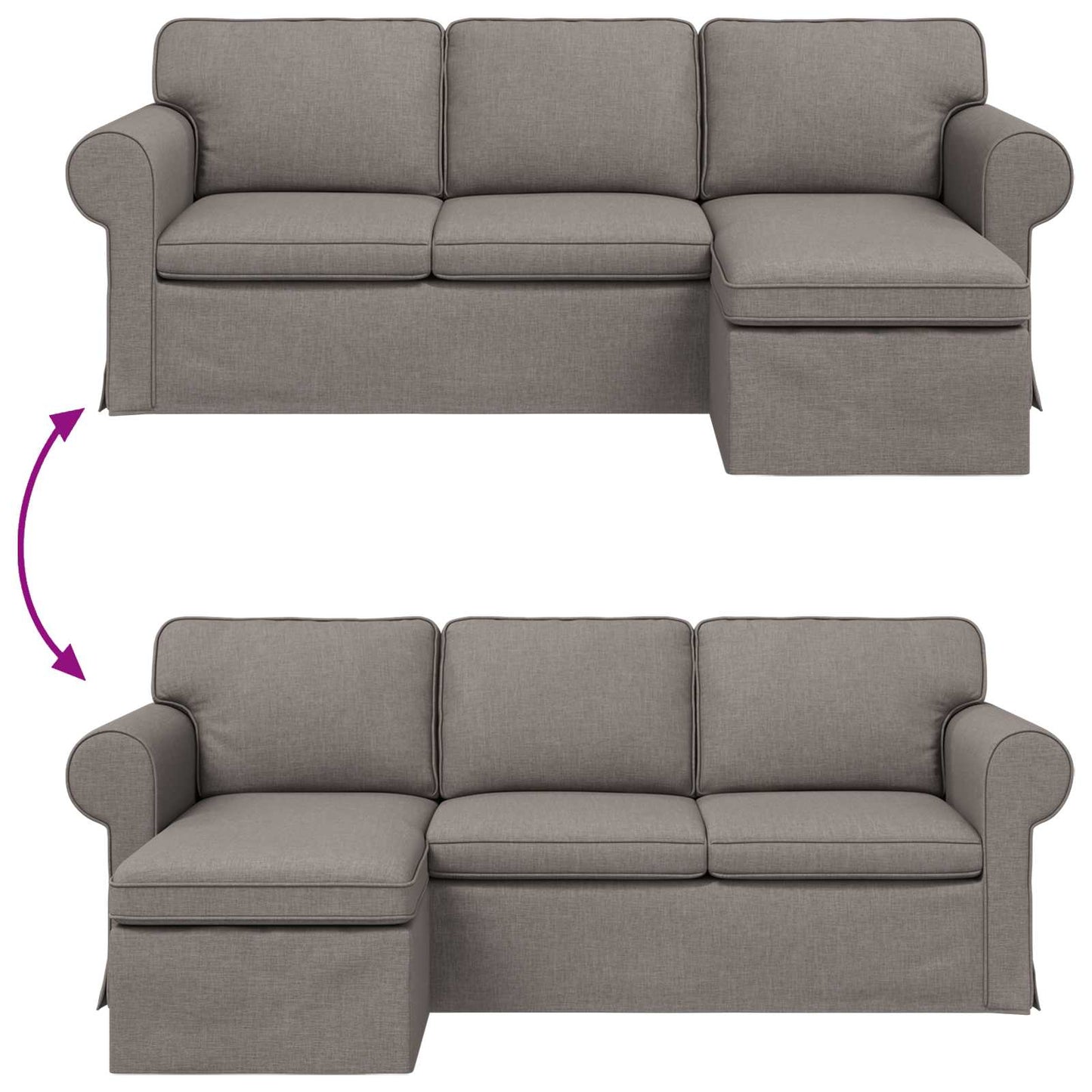 Sofa Taupe 215 x 138 x 80 cm Stoff