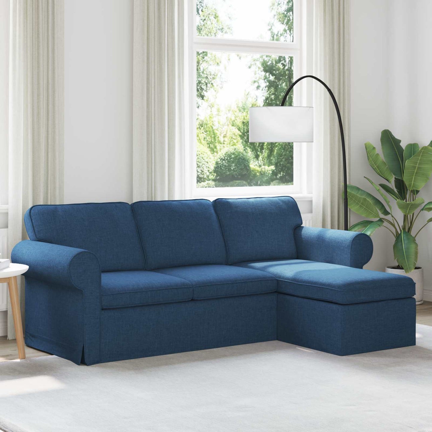 Sofa Blau 215 x 138 x 80 cm Stoff