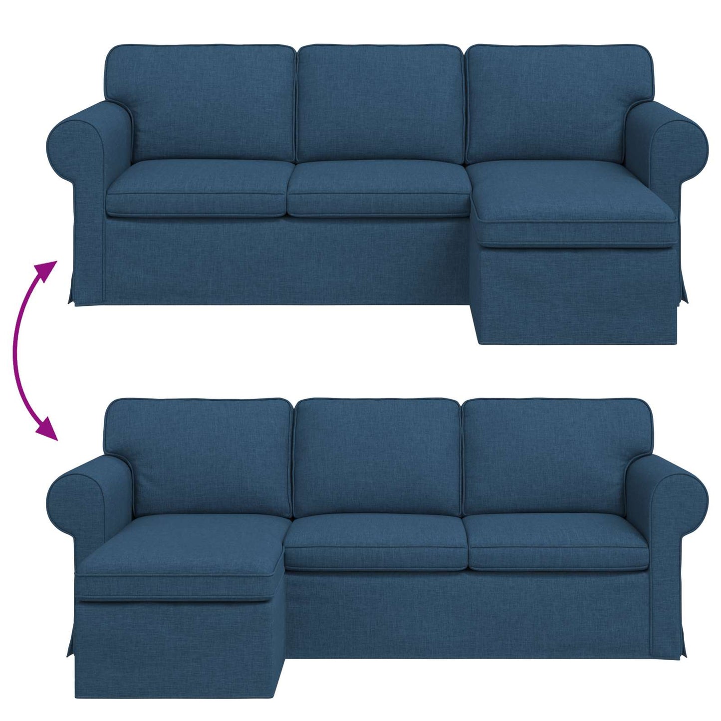 Sofa Blau 215 x 138 x 80 cm Stoff