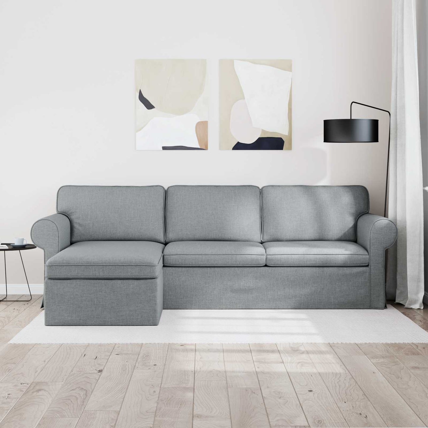 Sofa Hellgrau 245 x 138 x 80 cm Stoff