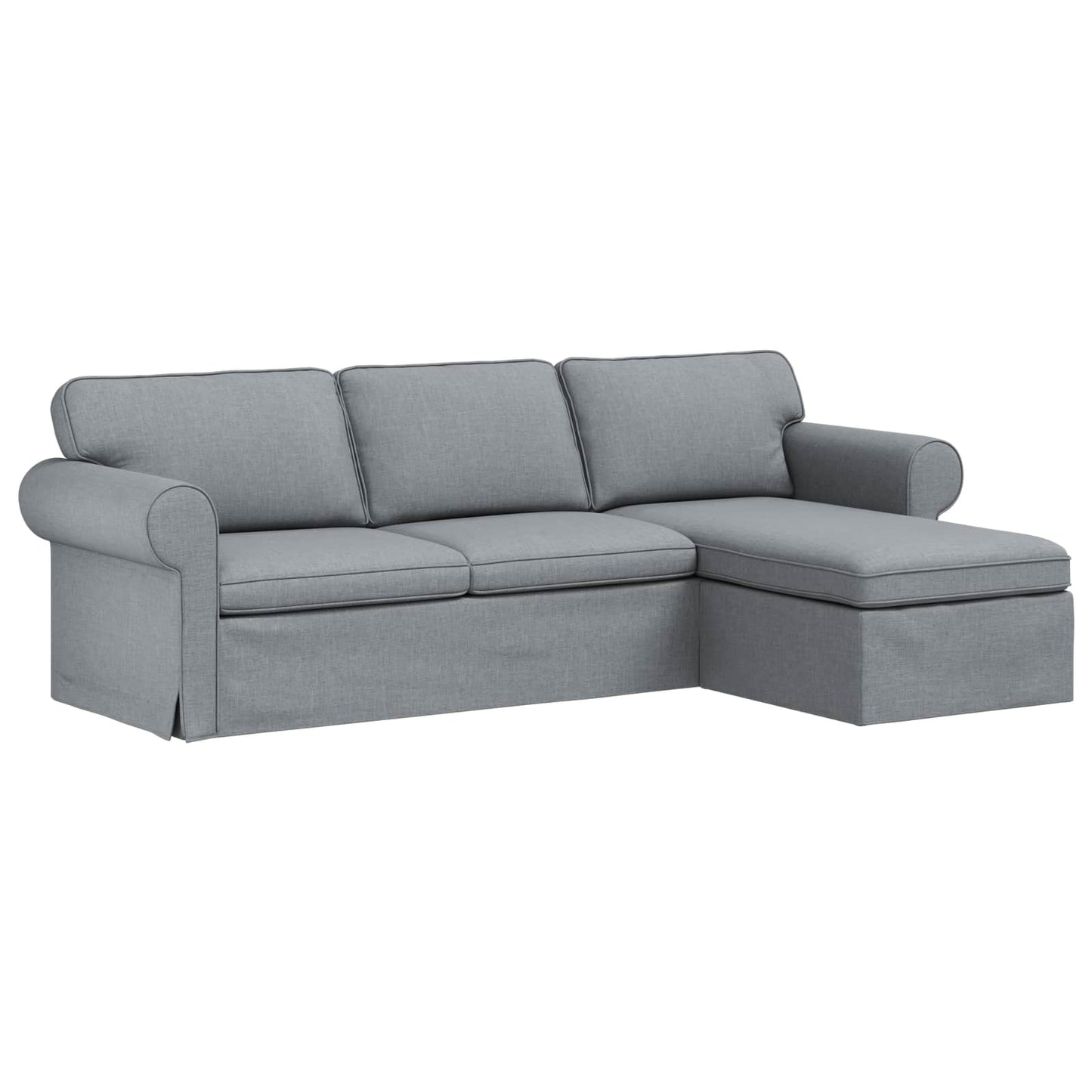 Sofa Hellgrau 245 x 138 x 80 cm Stoff