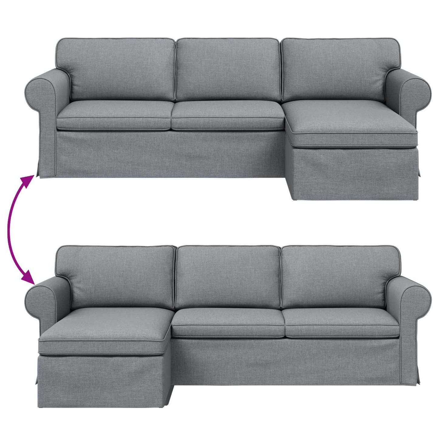 Sofa Hellgrau 245 x 138 x 80 cm Stoff
