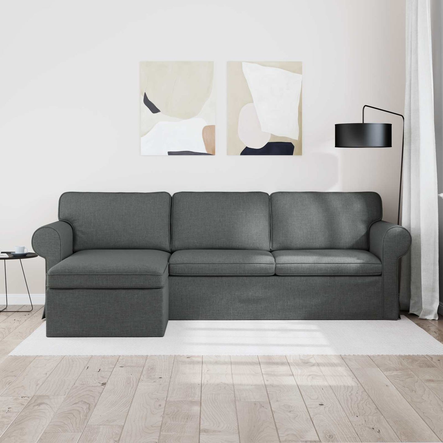 Sofa Dunkelgrau 245 x 138 x 80 cm Stoff