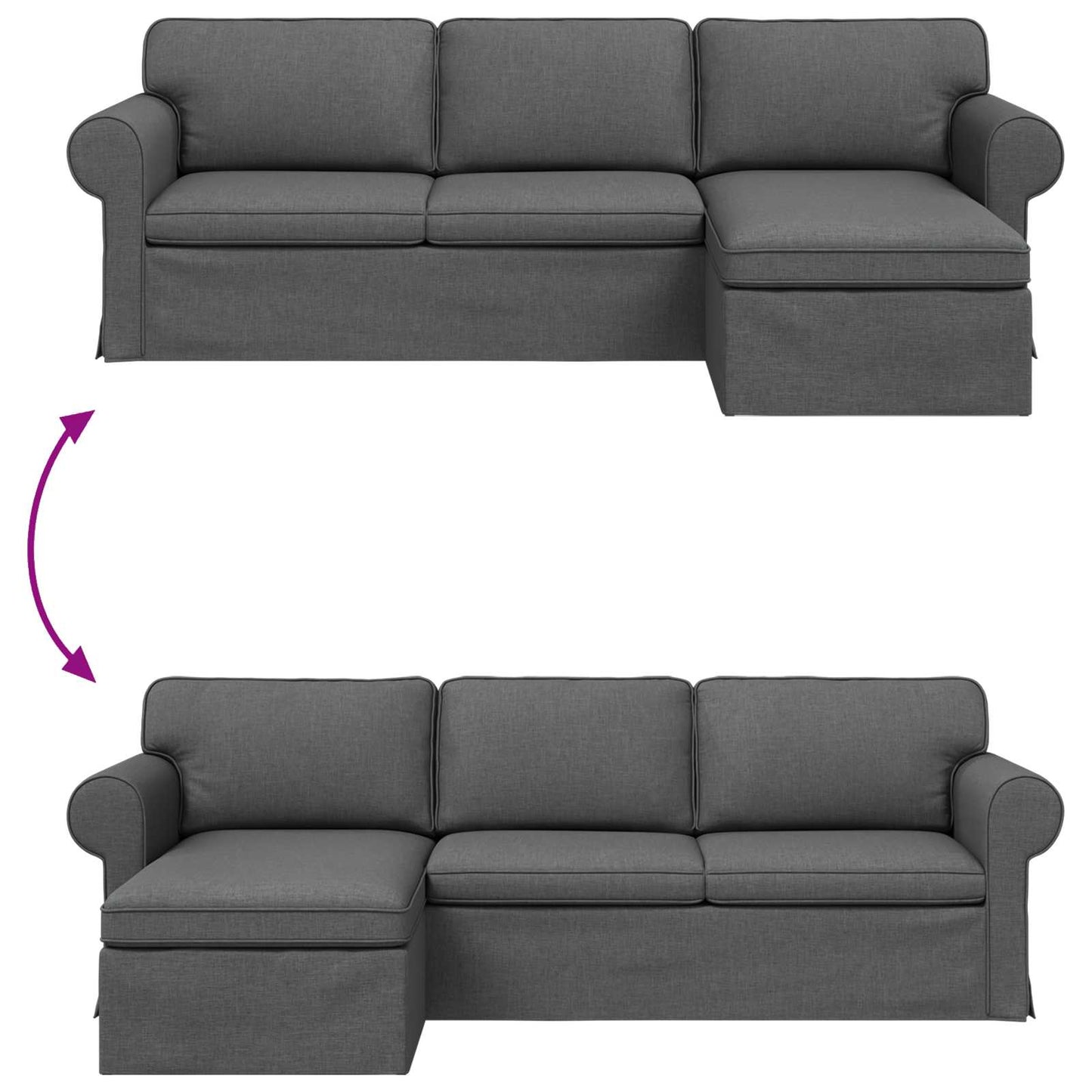 Sofa Dunkelgrau 245 x 138 x 80 cm Stoff