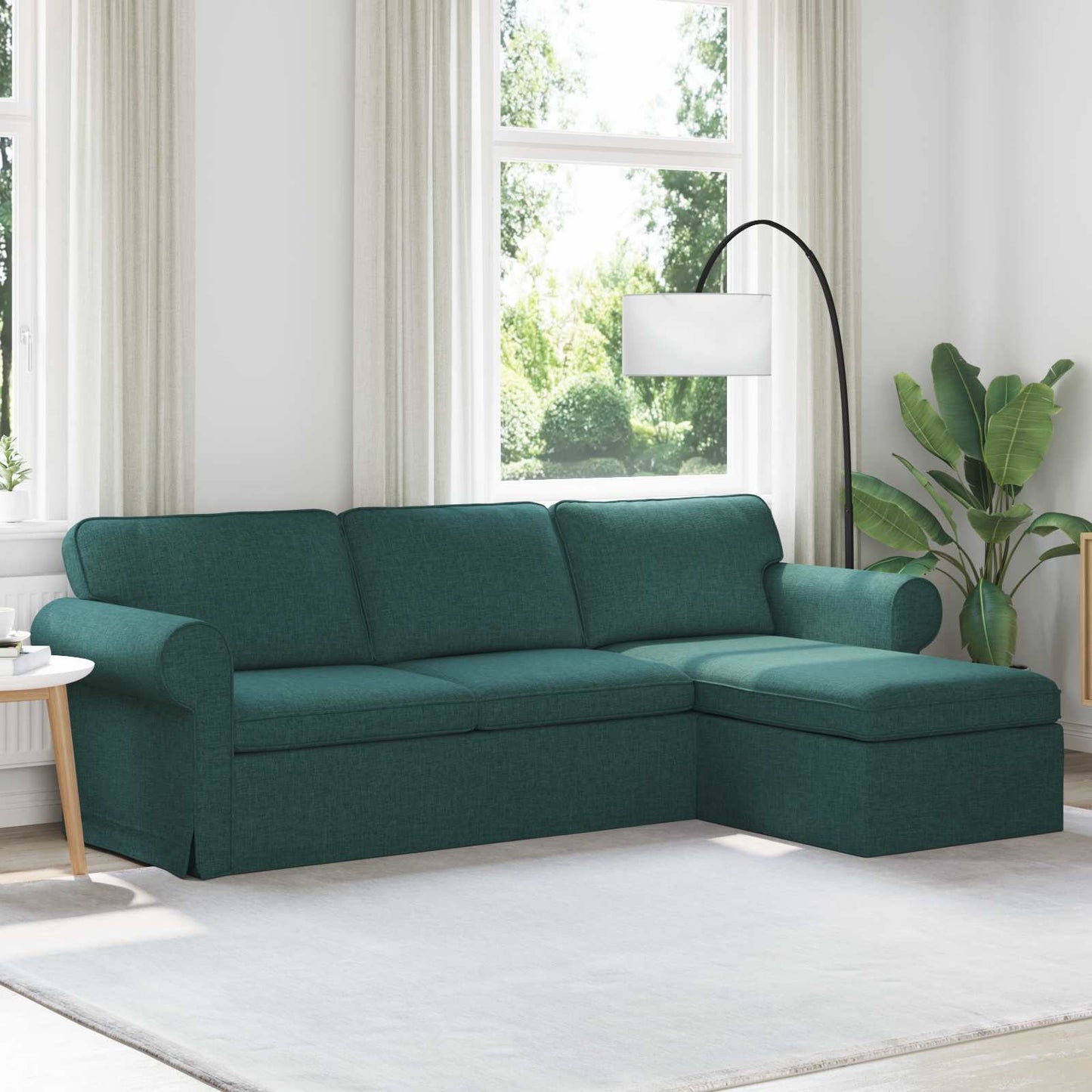 Sofa Dunkelgrün 245 x 138 x 80 cm Stoff
