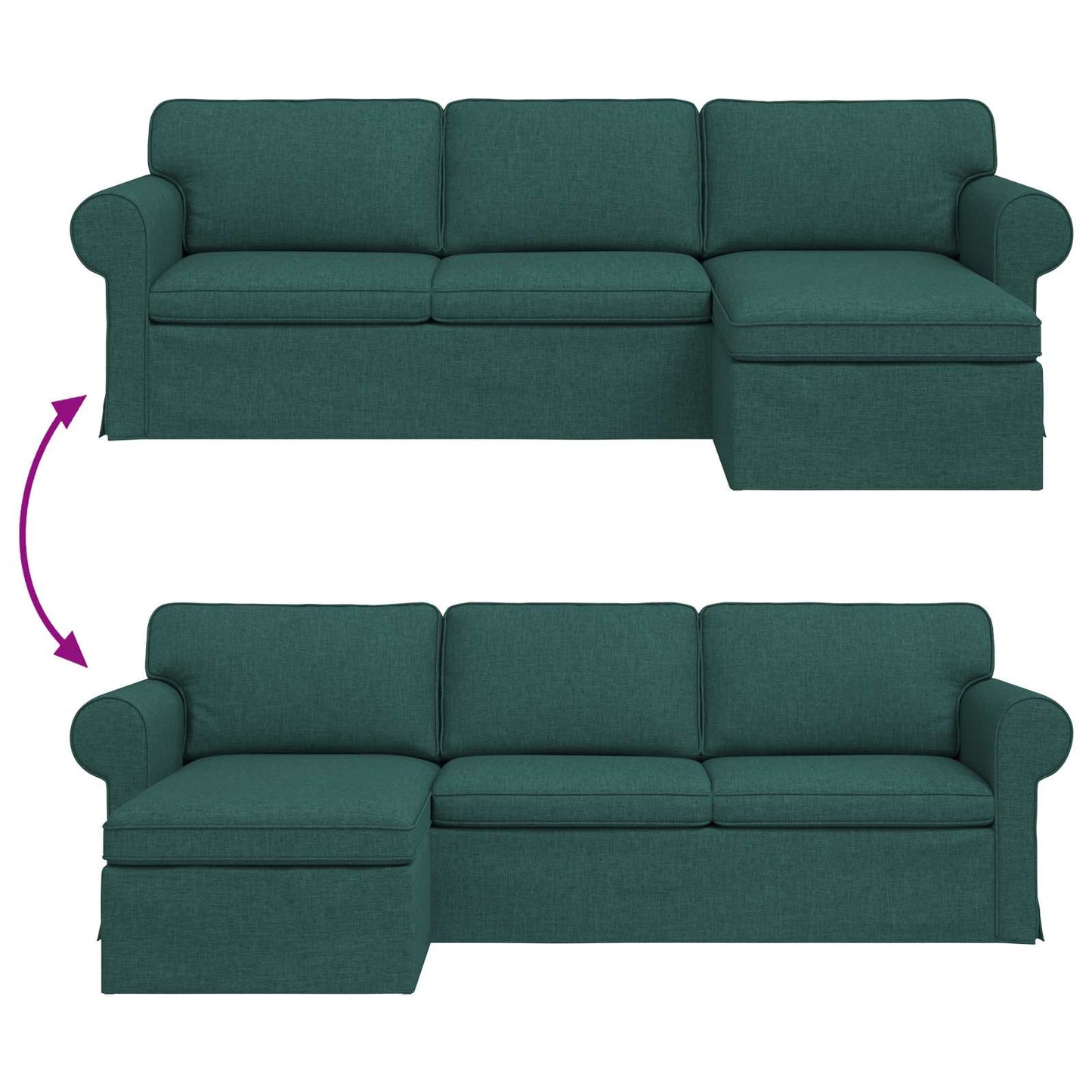 Sofa Dunkelgrün 245 x 138 x 80 cm Stoff