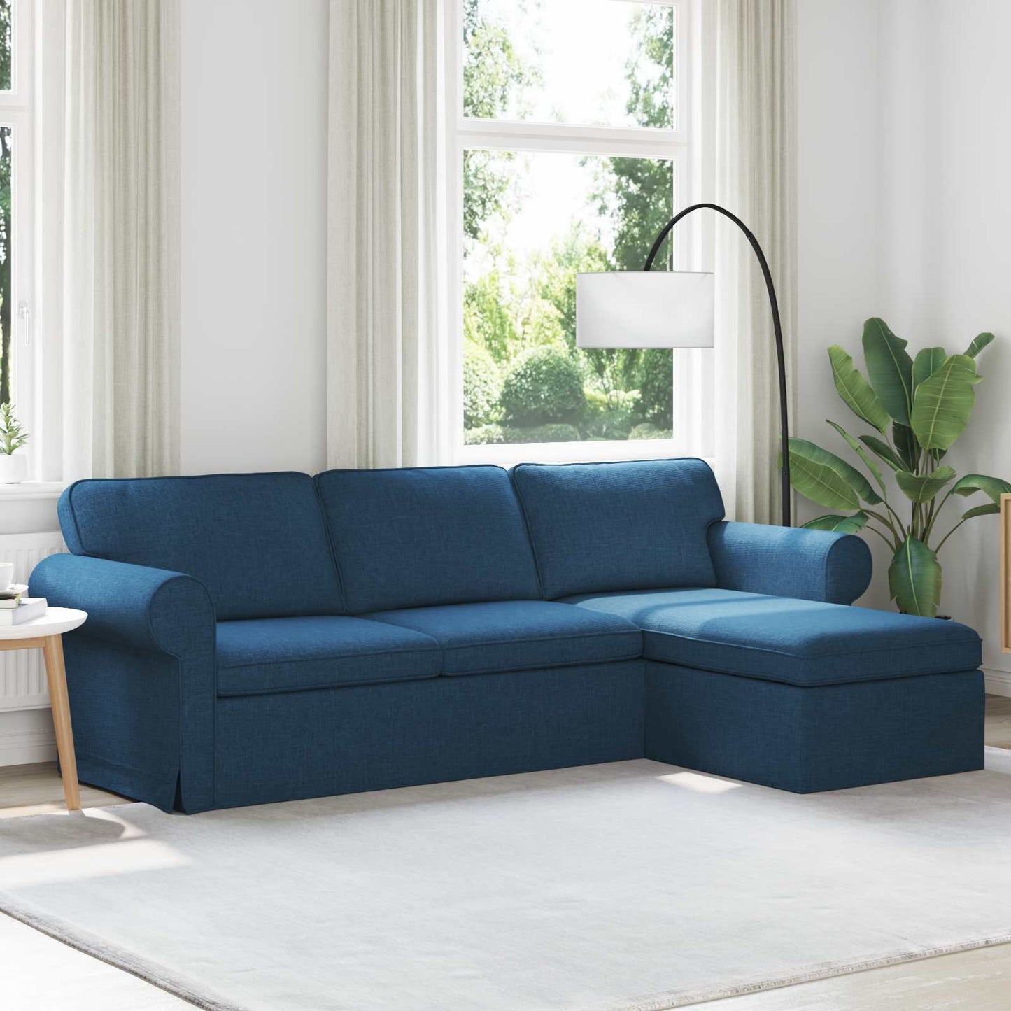 Sofa Blau 245 x 138 x 80 cm Stoff