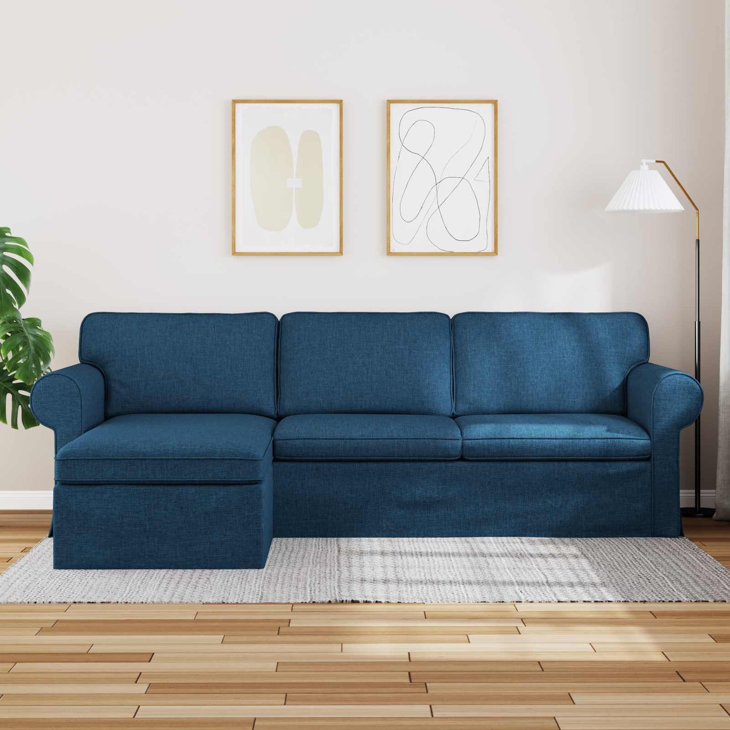 Sofa Blau 245 x 138 x 80 cm Stoff