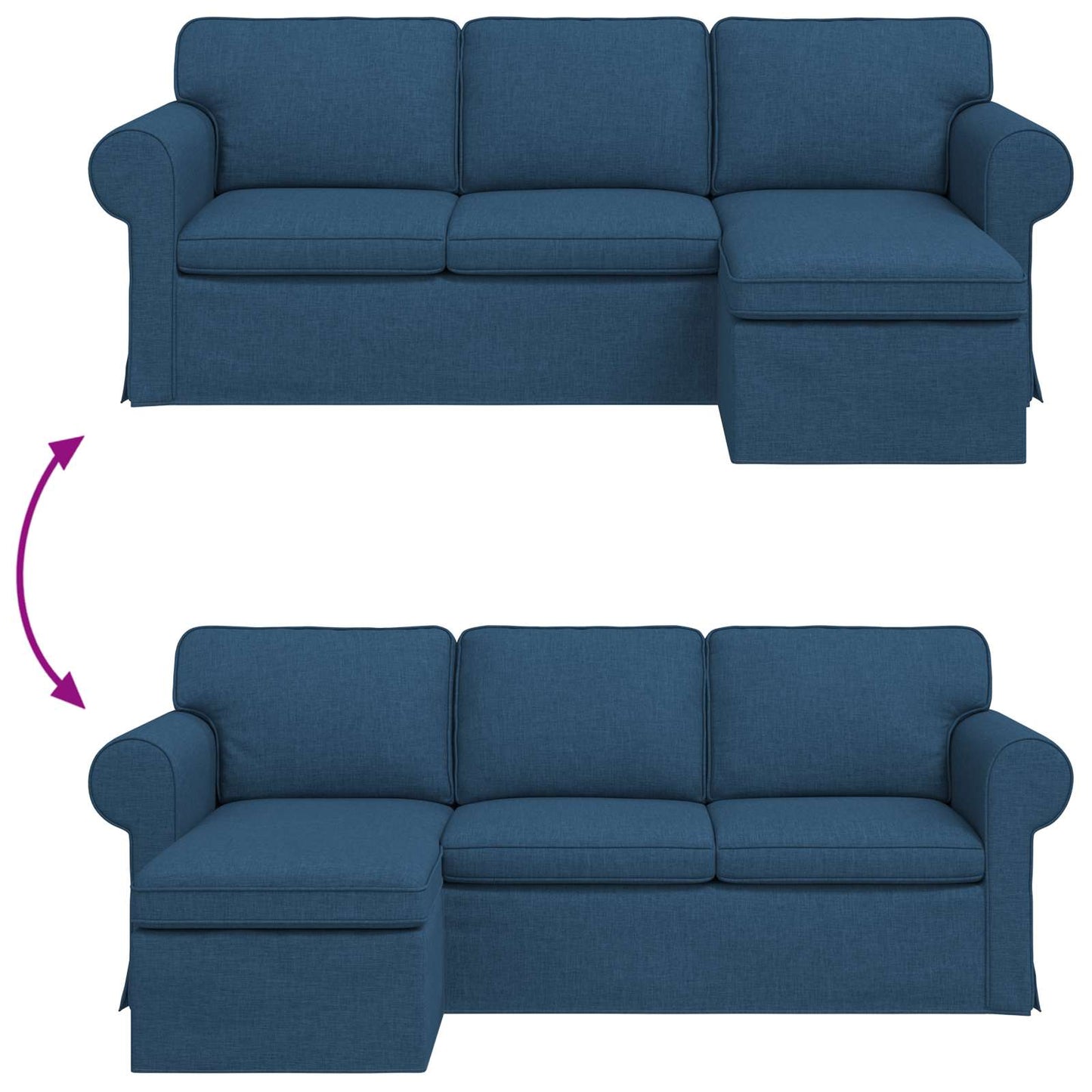 Sofa Blau 245 x 138 x 80 cm Stoff