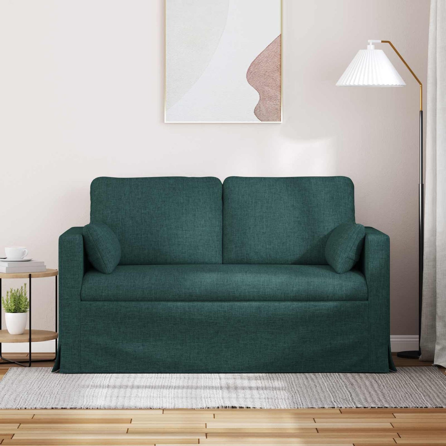 Sofa Dunkelgrün 139 x 78 x 80 cm Stoff