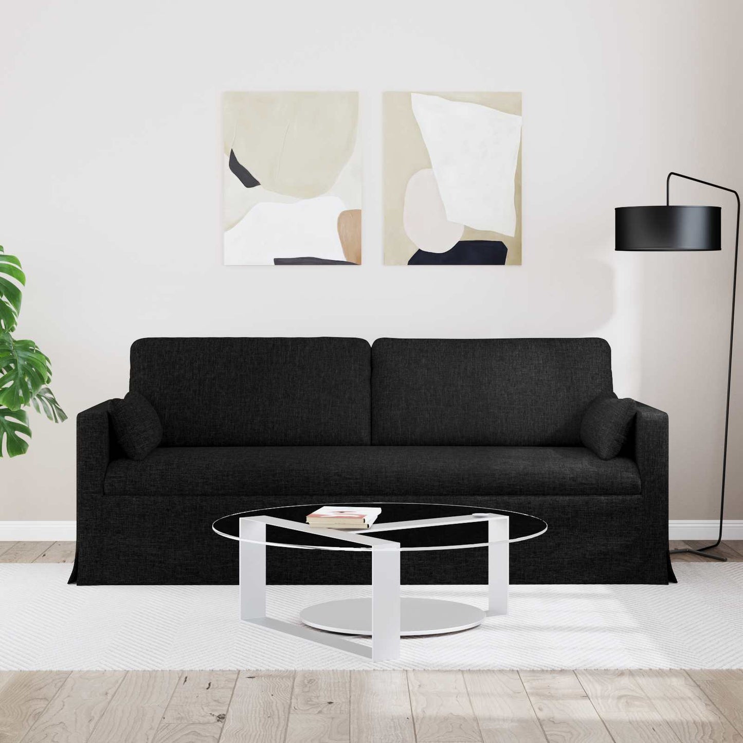 Sofa Schwarz 198 x 78 x 80 cm Stoff