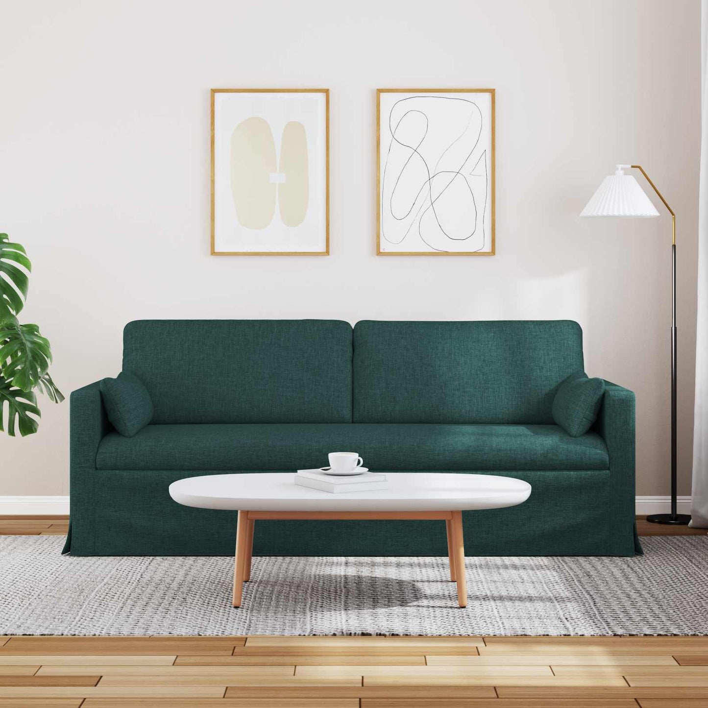 Sofa Dunkelgrün 198 x 78 x 80 cm Stoff