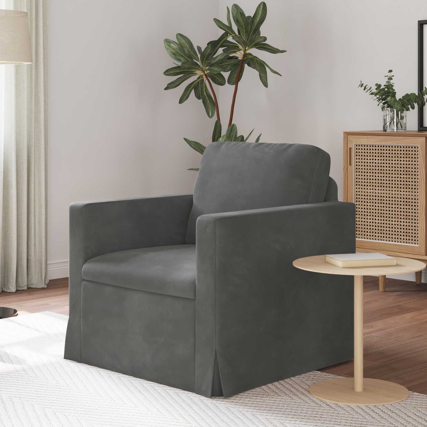 Sofa Dunkelgrau 78 x 78 x 80 cm Samt