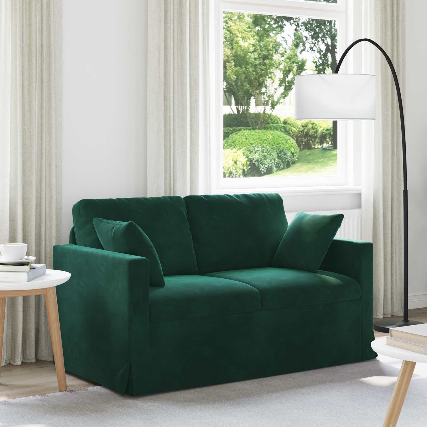 Sofa Dunkelgrün 138 x 78 x 80 cm Samt