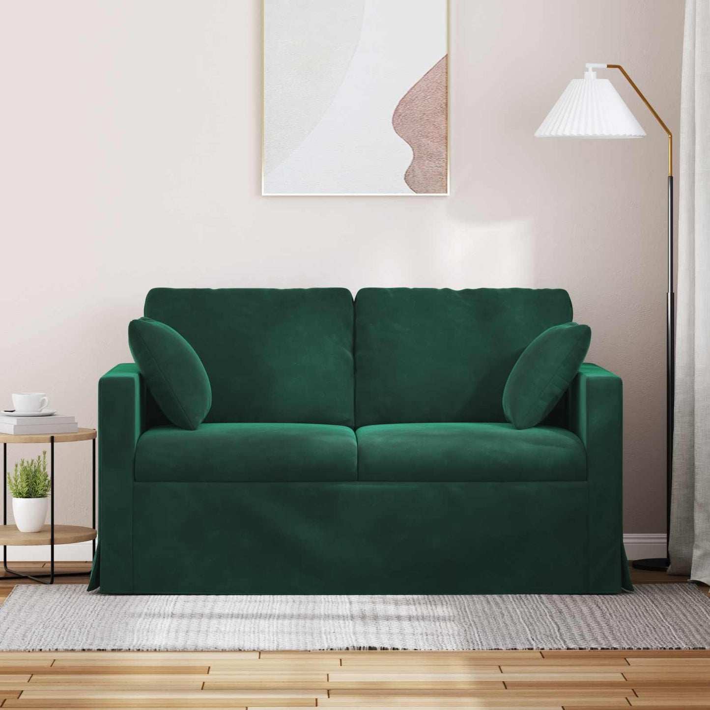Sofa Dunkelgrün 138 x 78 x 80 cm Samt