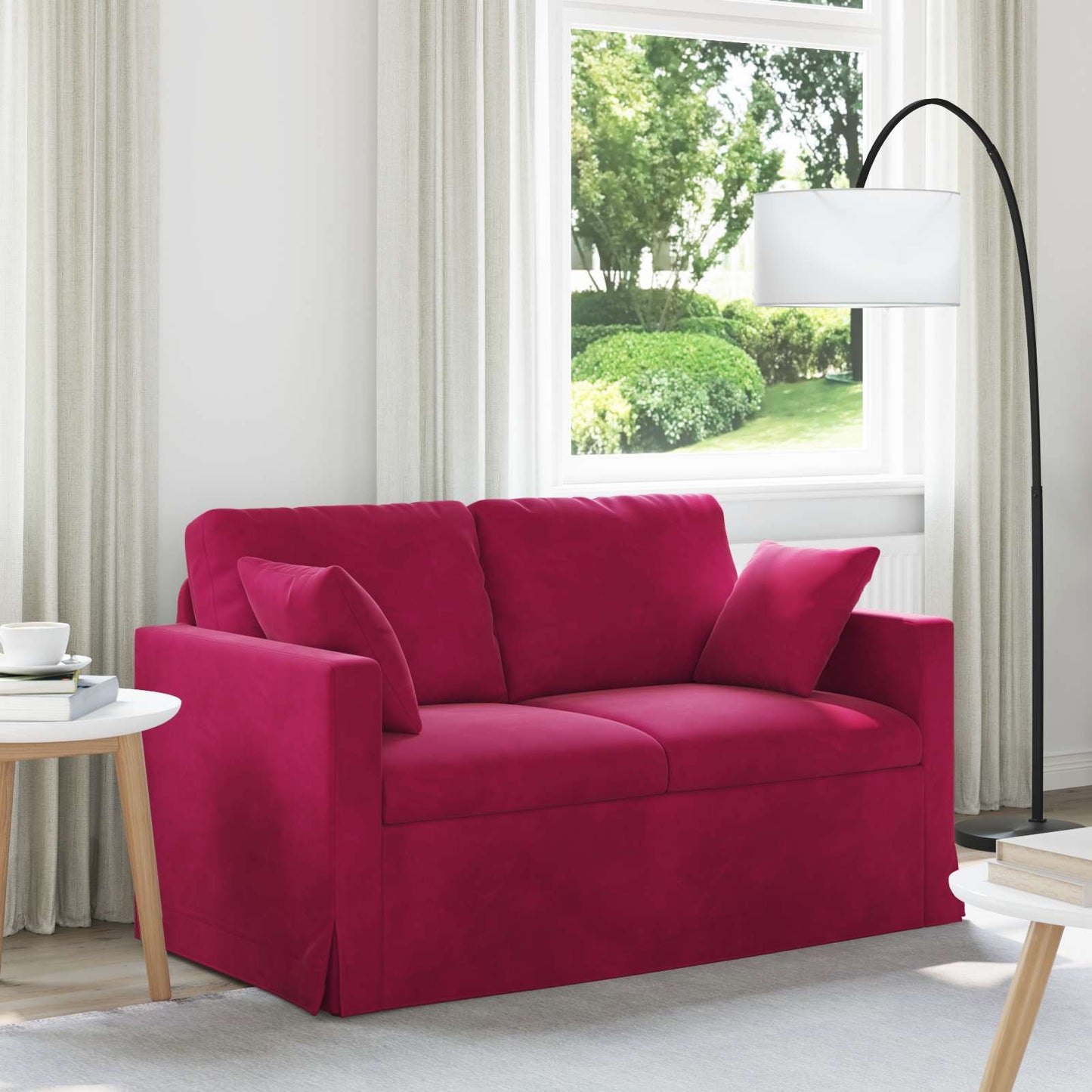 Sofa Weinrot 138 x 78 x 80 cm Samt