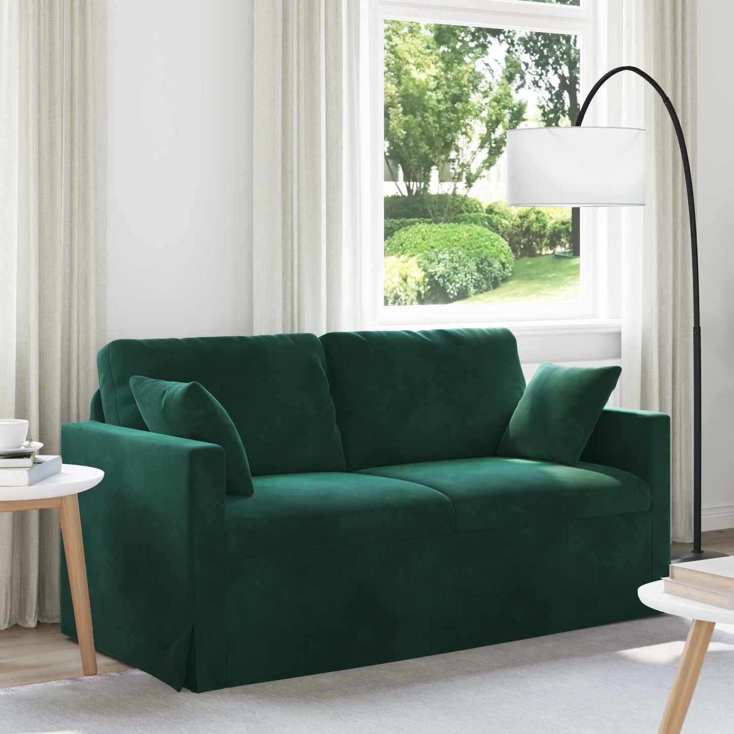 Sofa Dunkelgrün 158 x 78 x 80 cm Samt