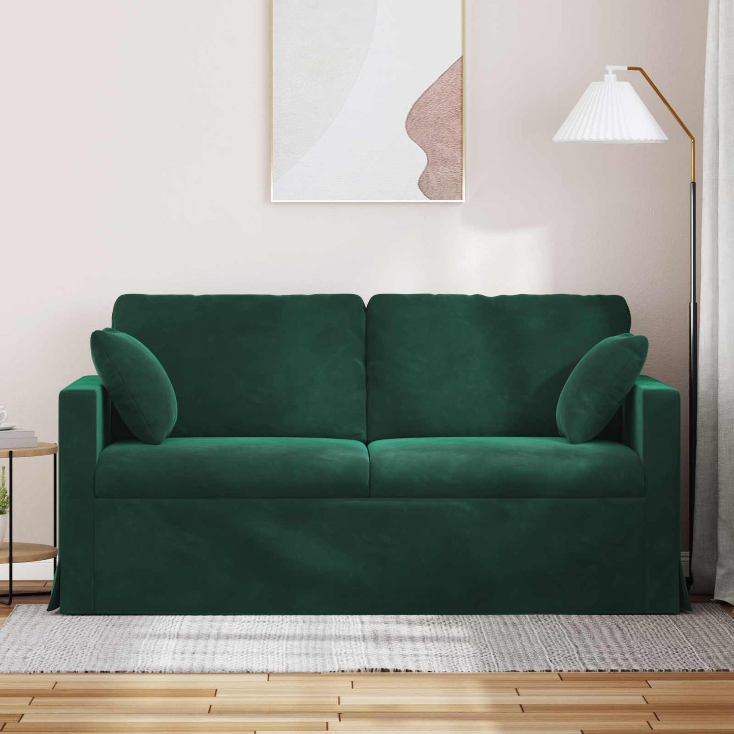 Sofa Dunkelgrün 158 x 78 x 80 cm Samt