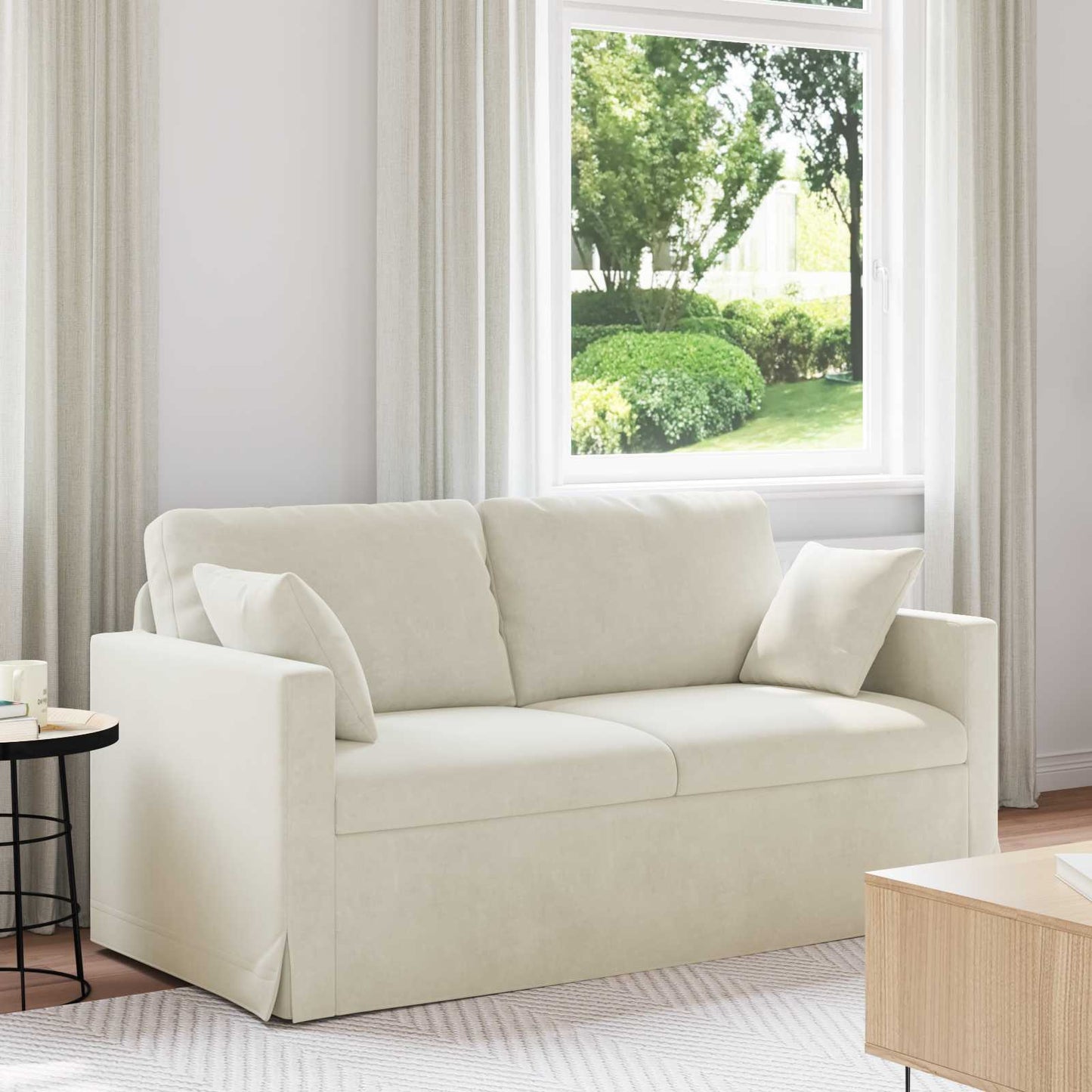 Sofa Creme 158 x 78 x 80 cm Samt