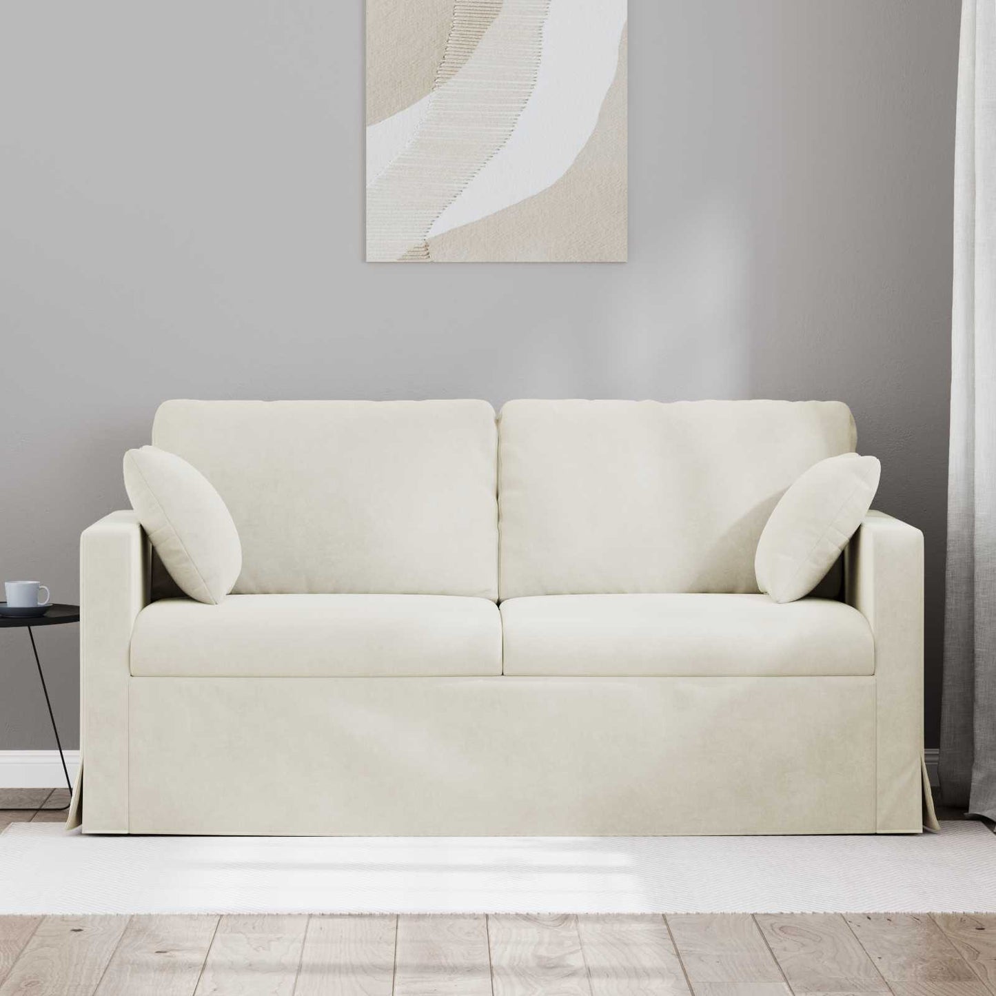 Sofa Creme 158 x 78 x 80 cm Samt