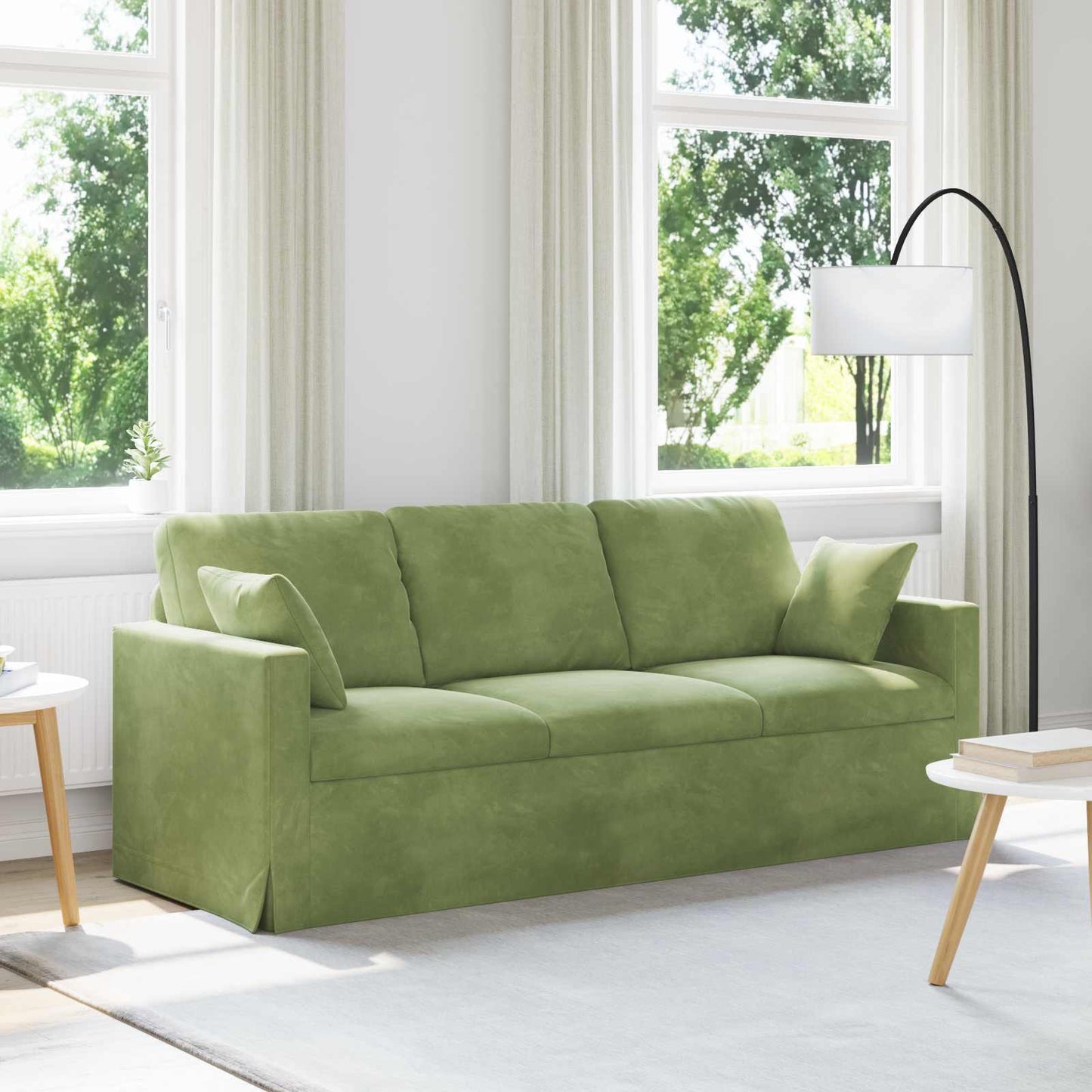 Sofa Hellgrün 198 x 78 x 80 cm Samt