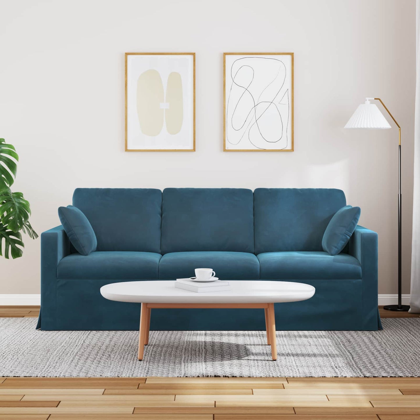Sofa Blau 198 x 78 x 80 cm Samt