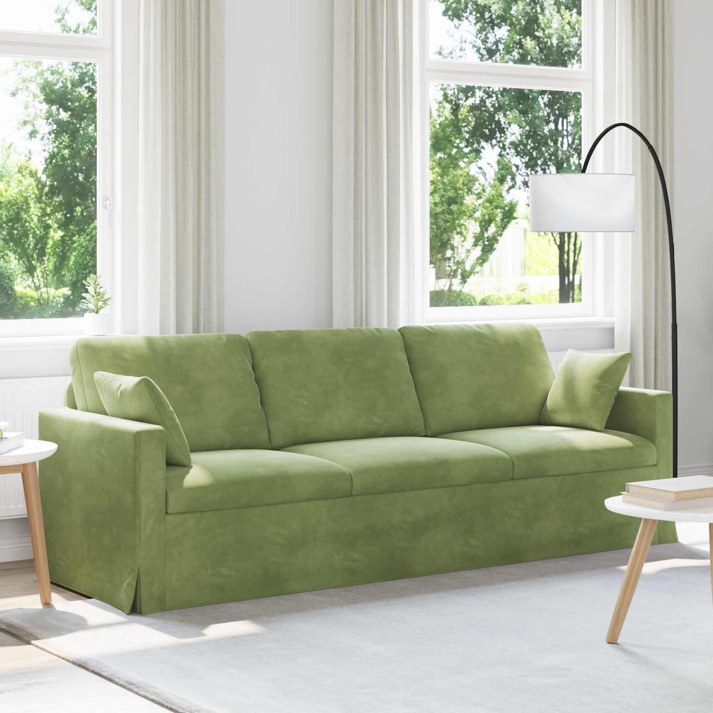 Sofa Hellgrün 228 x 78 x 80 cm Samt