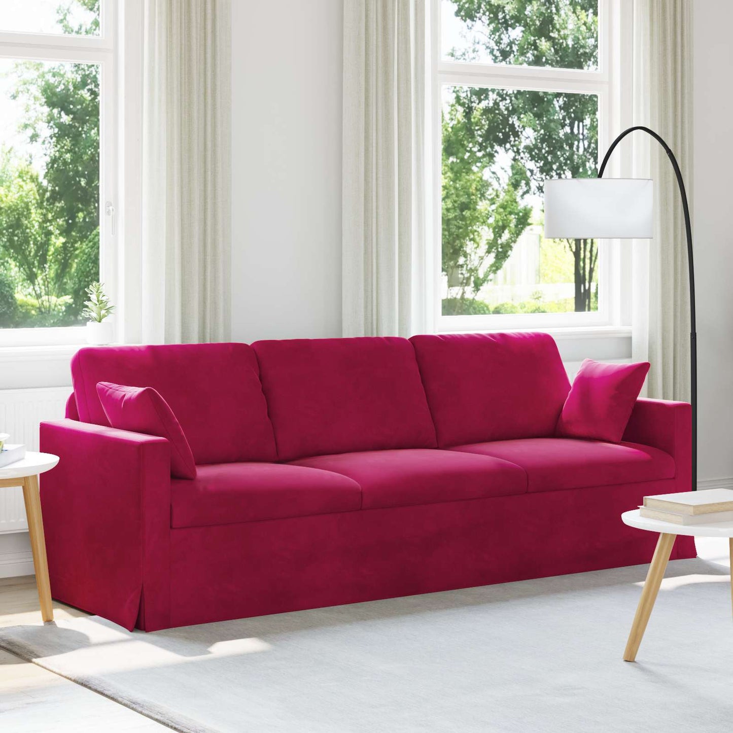 Sofa Weinrot 228 x 78 x 80 cm Samt