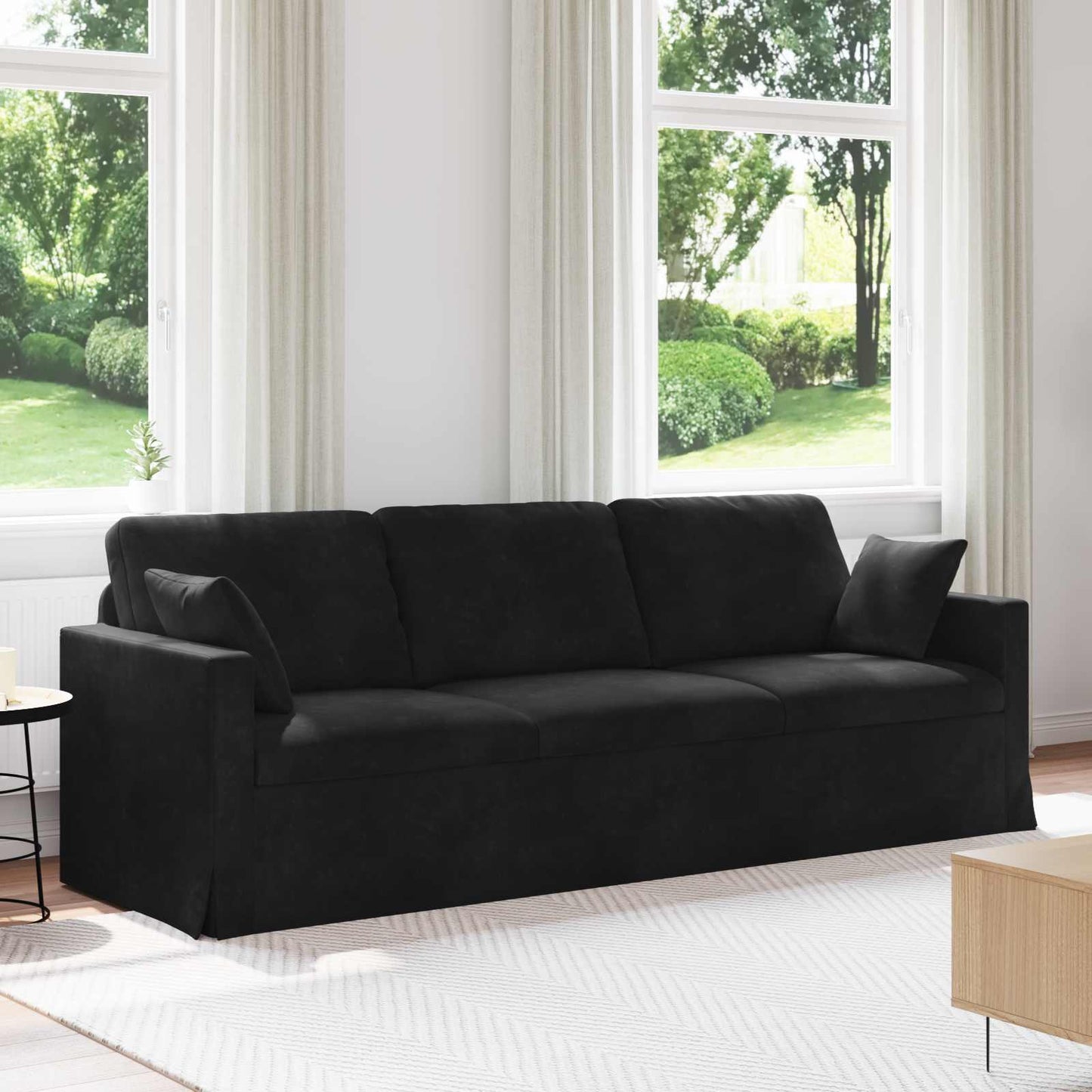 Sofa Schwarz 228 x 78 x 80 cm Samt