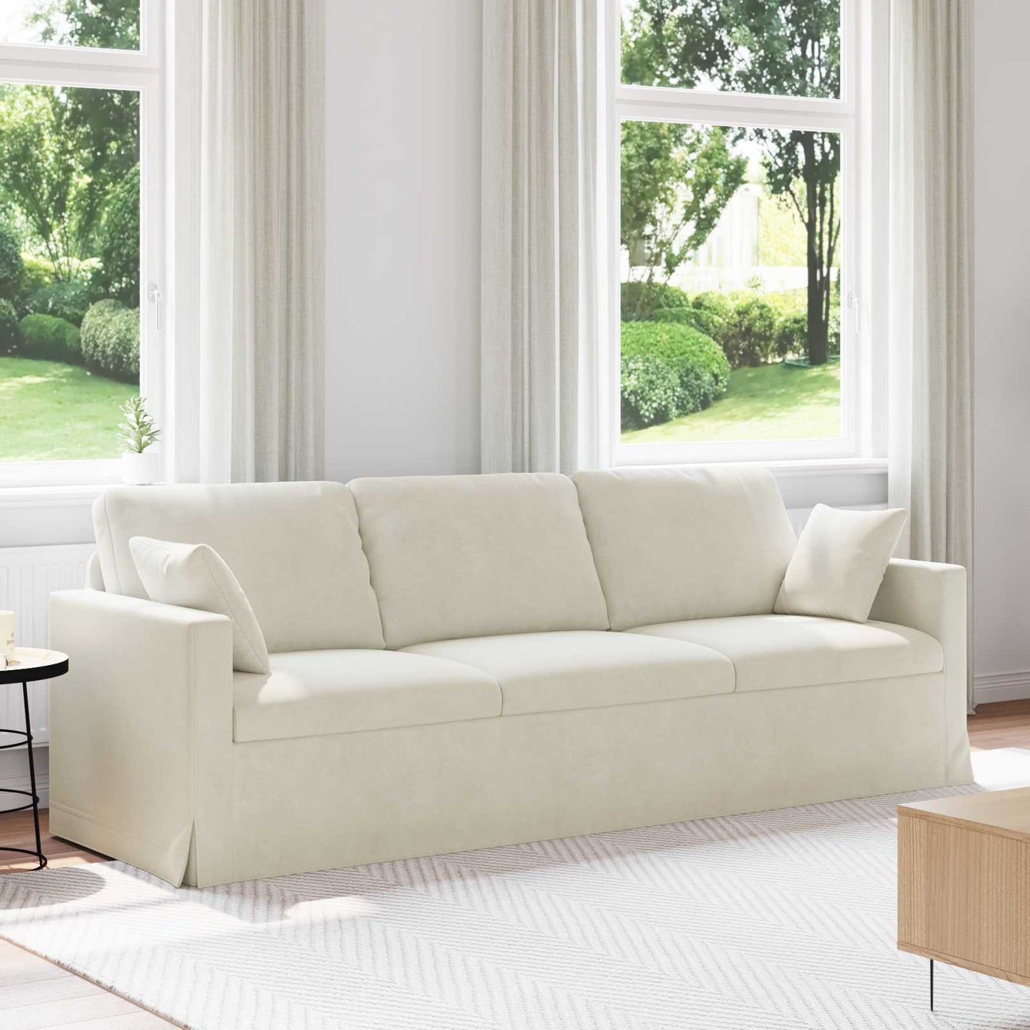 Sofa Creme 228 x 78 x 80 cm Samt