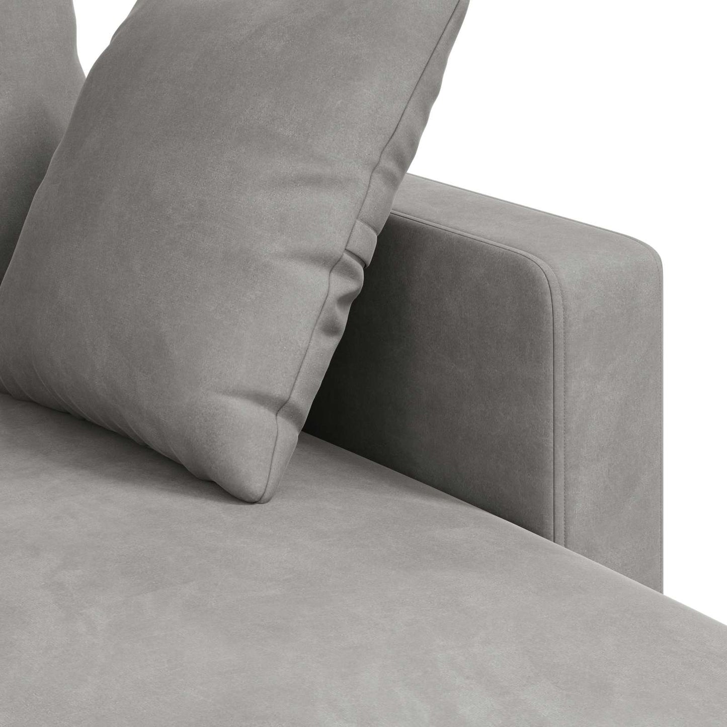 Sofa Hellgrau 198 x 134 x 80 cm Samt