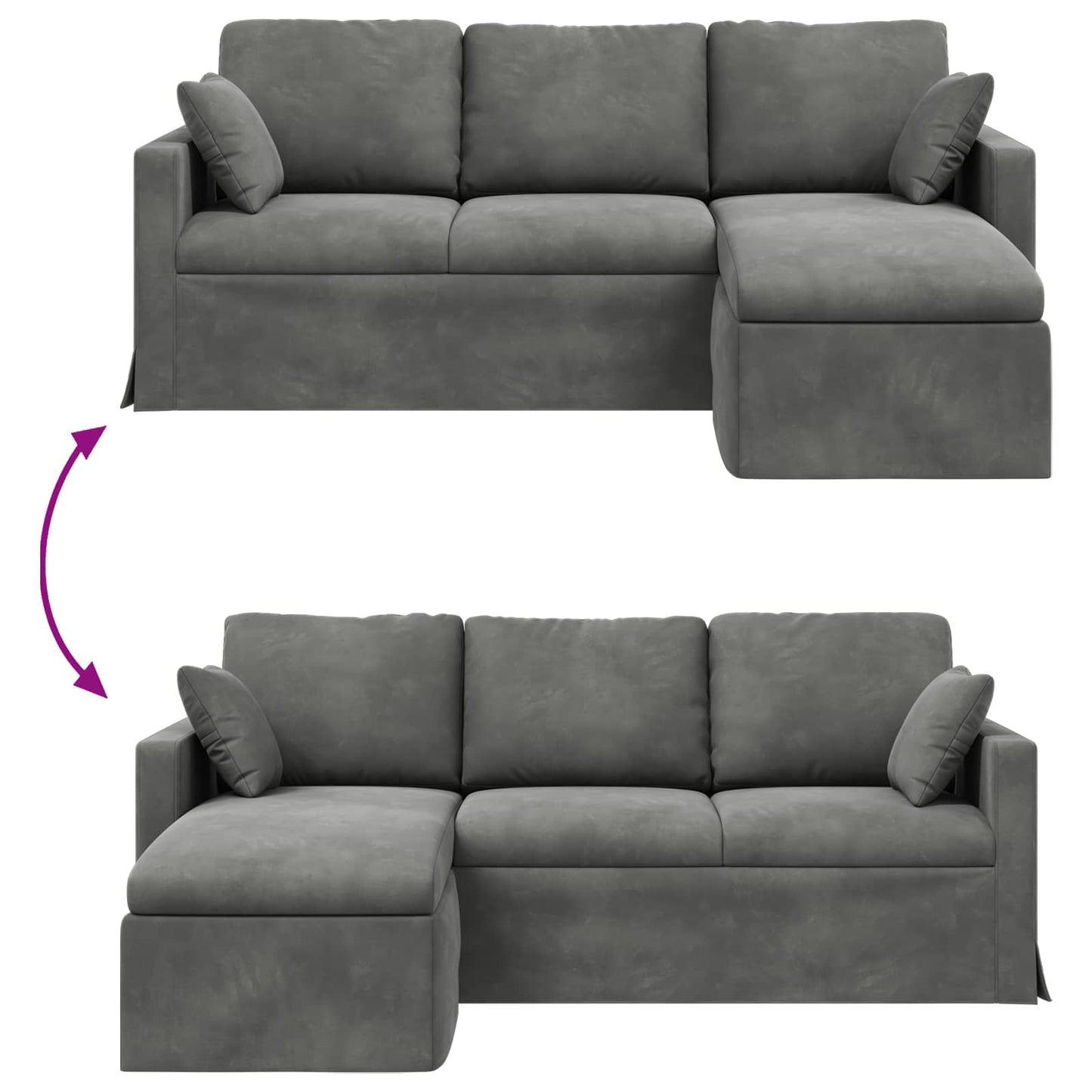 Sofa Dunkelgrau 198 x 134 x 80 cm Samt