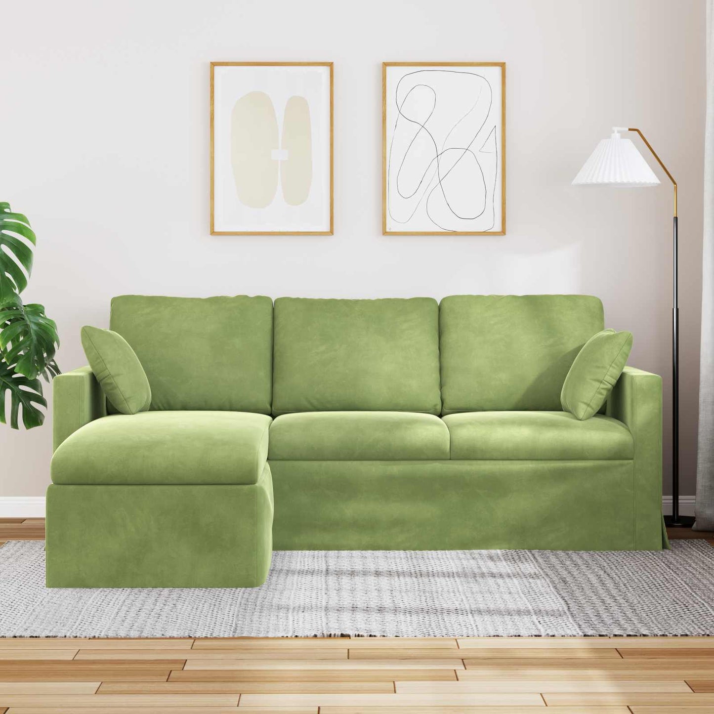 Sofa Hellgrün 198 x 134 x 80 cm Samt