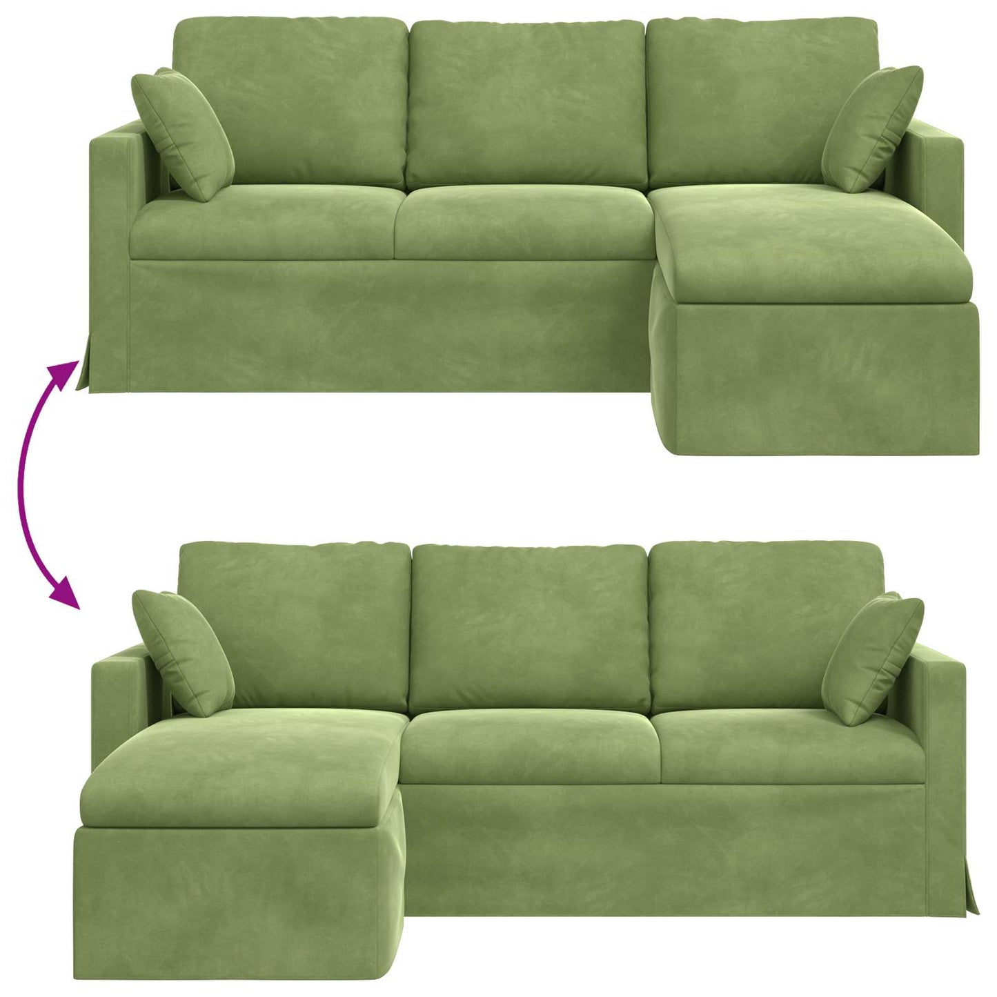 Sofa Hellgrün 198 x 134 x 80 cm Samt