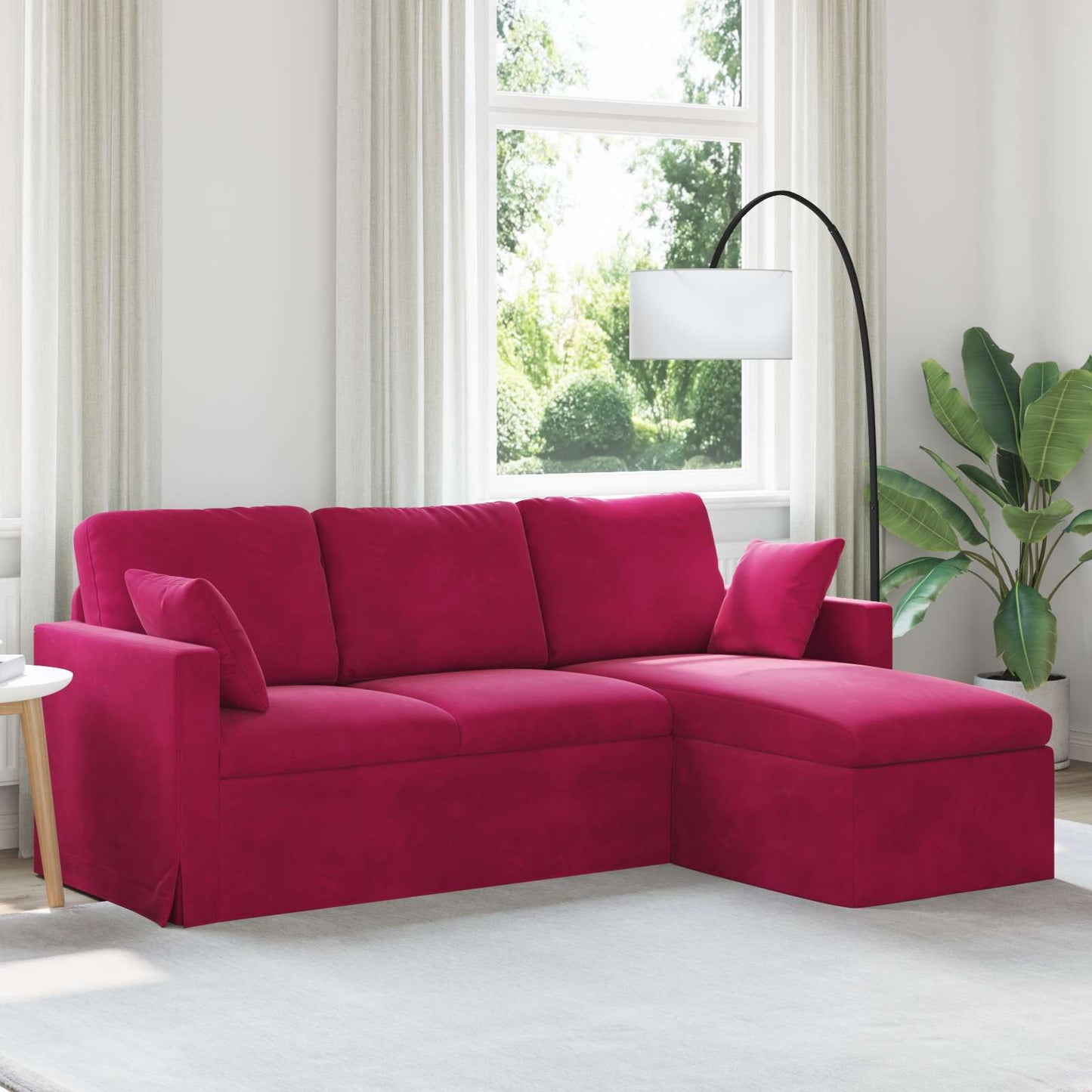 Sofa Weinrot 198 x 134 x 80 cm Samt