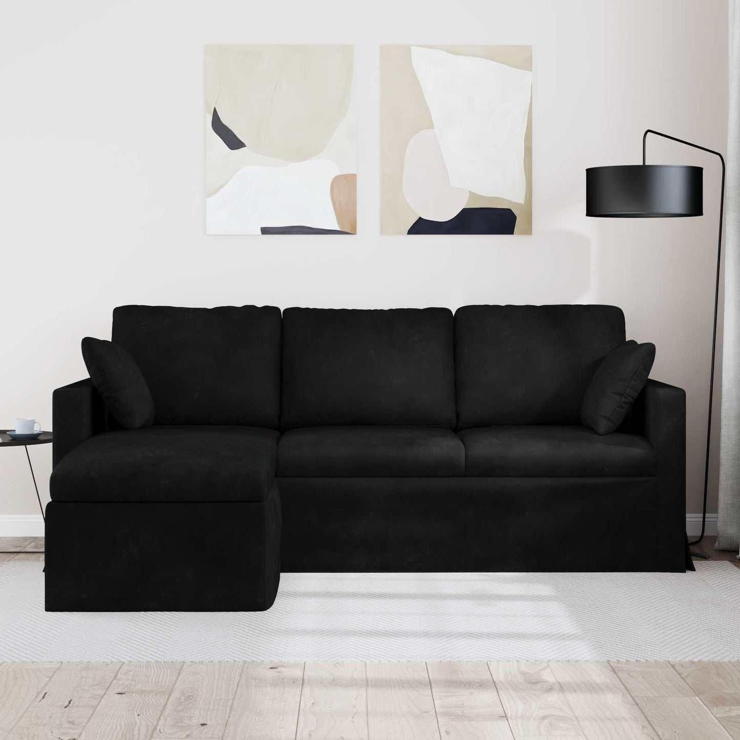 Sofa Schwarz 198 x 134 x 80 cm Samt