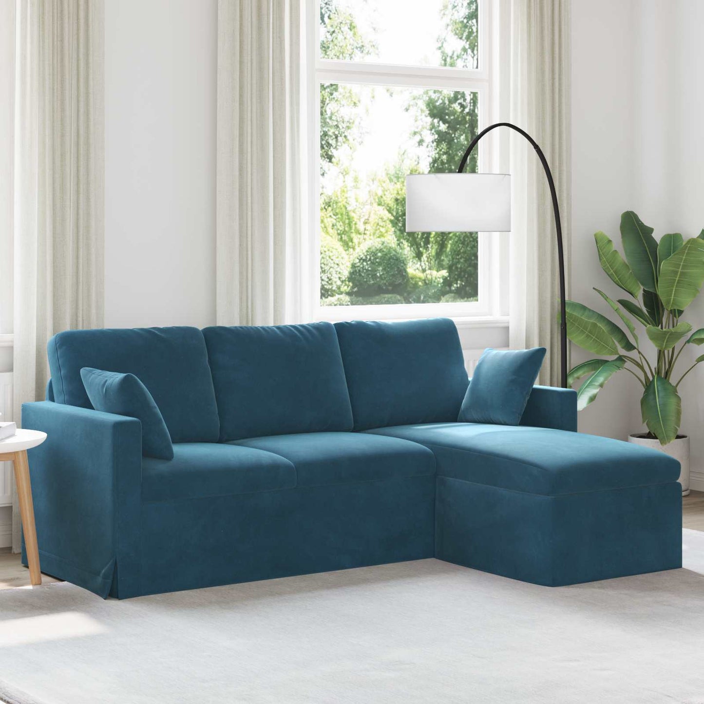 Sofa Blau 198 x 134 x 80 cm Samt