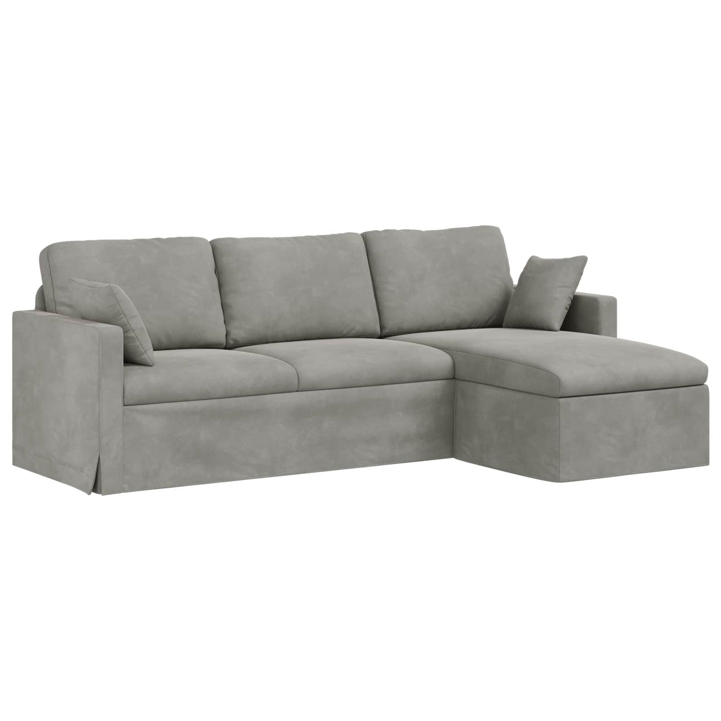 Sofa Hellgrau 228 x 134 x 80 cm Samt