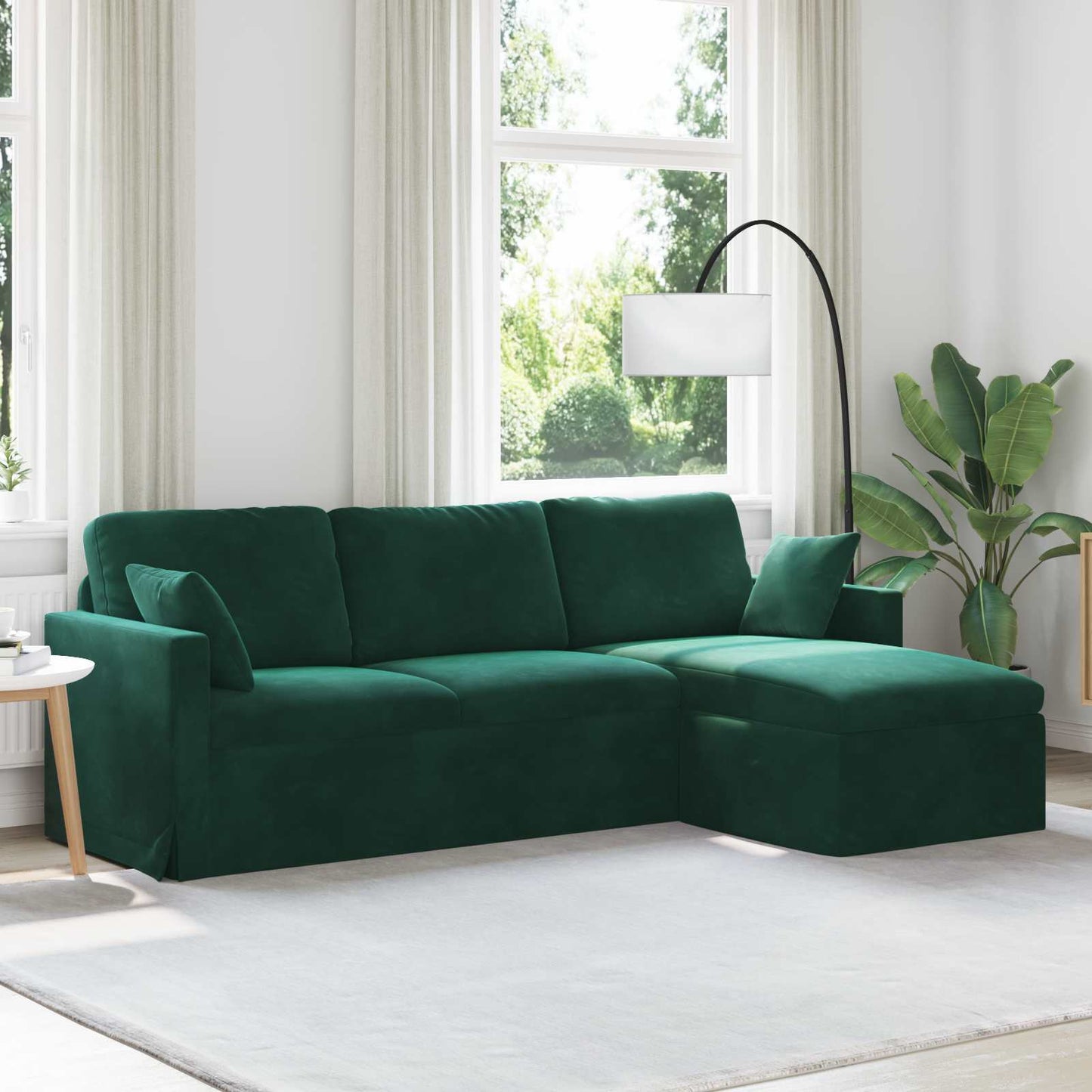 Sofa Dunkelgrün 228 x 134 x 80 cm Samt