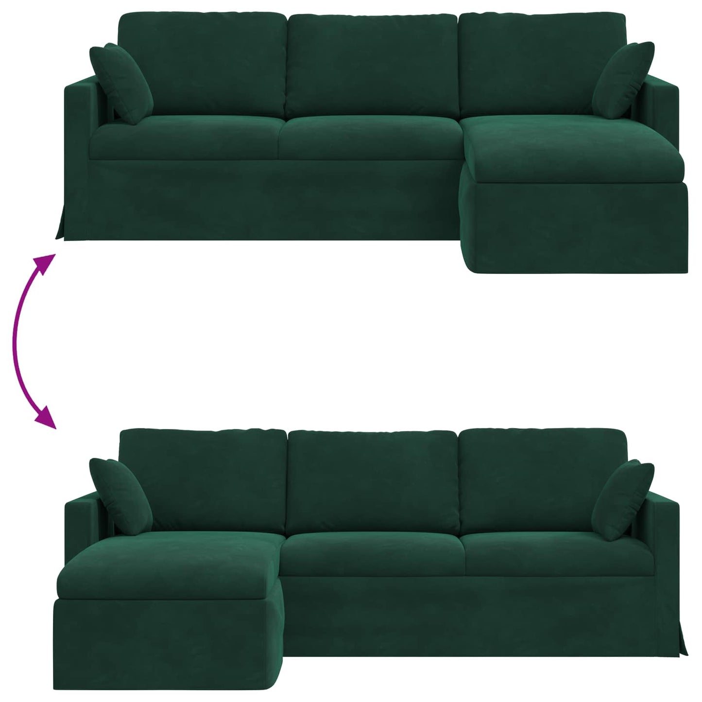 Sofa Dunkelgrün 228 x 134 x 80 cm Samt