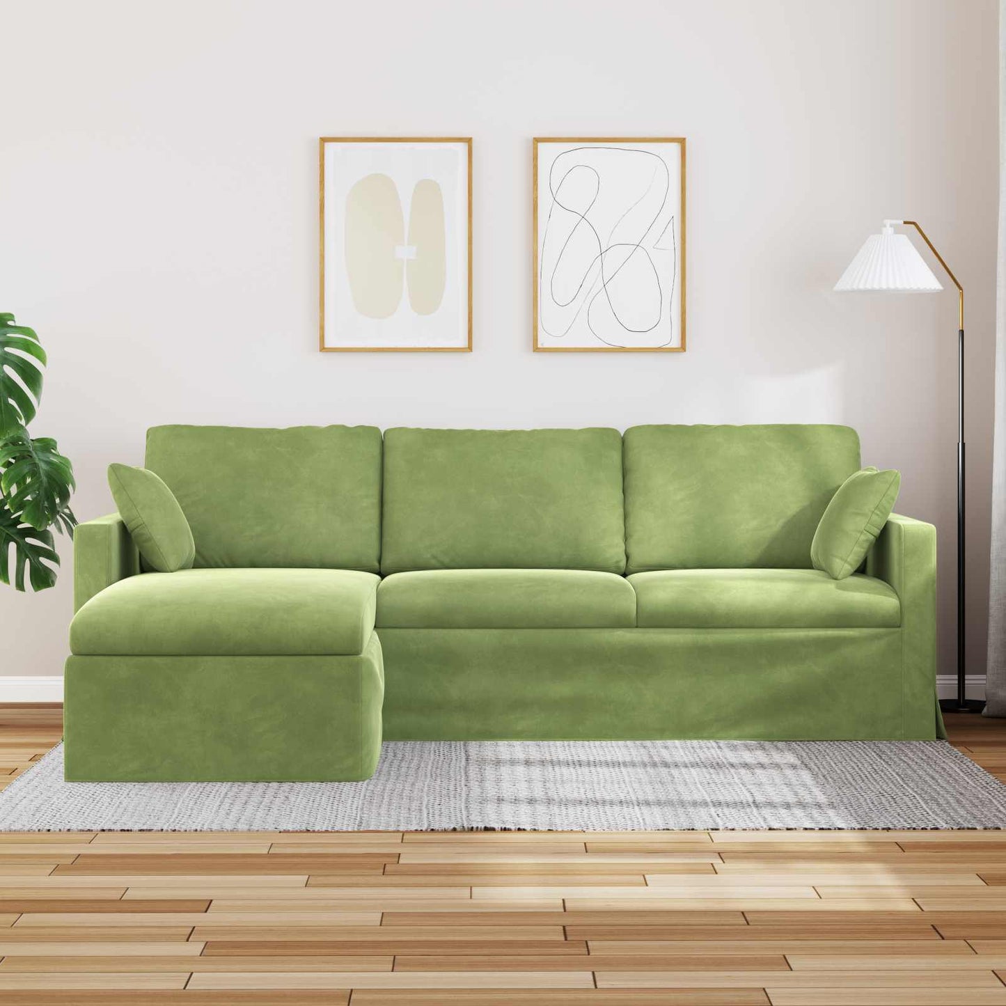 Sofa Hellgrün 228 x 134 x 80 cm Samt
