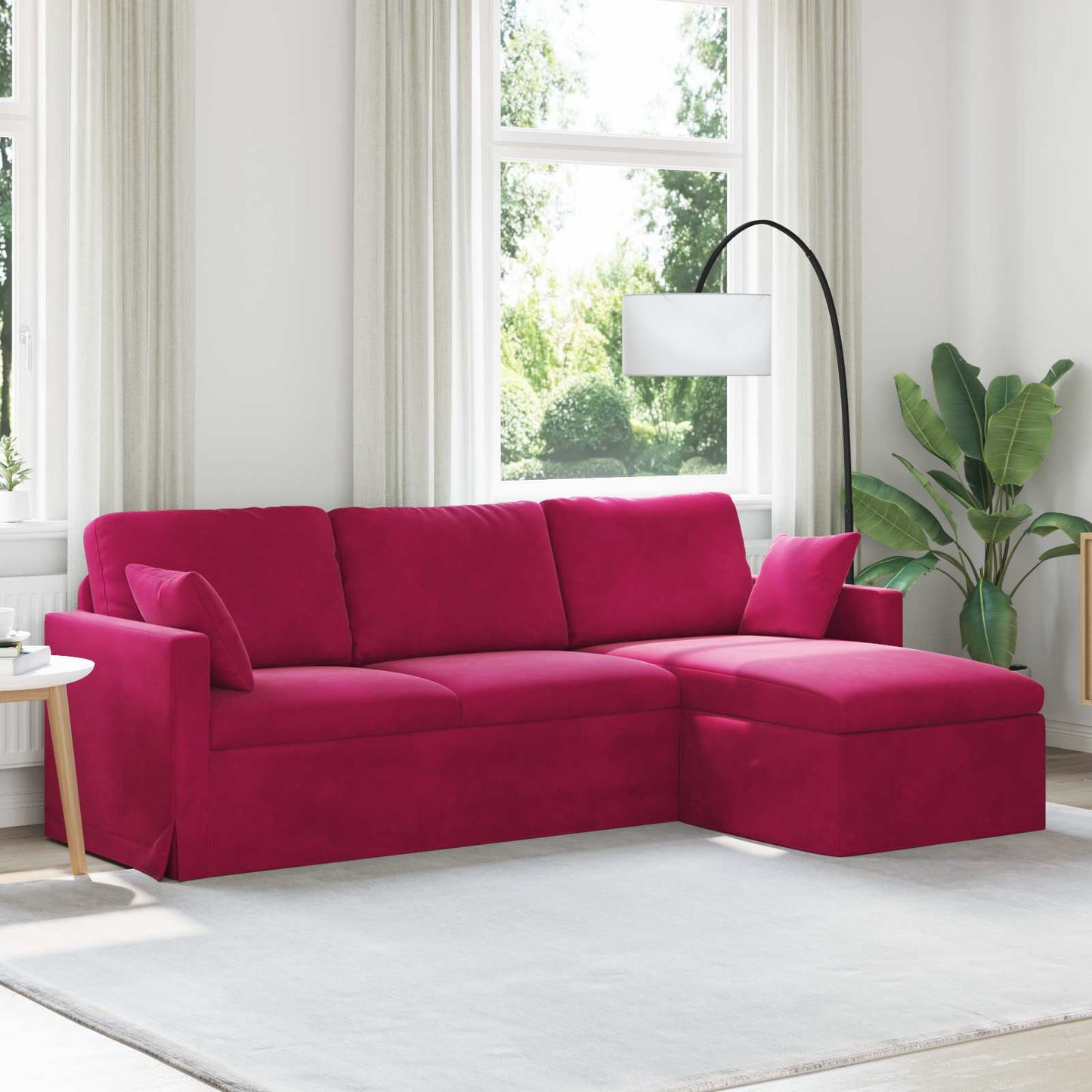 Sofa Weinrot 228 x 134 x 80 cm Samt