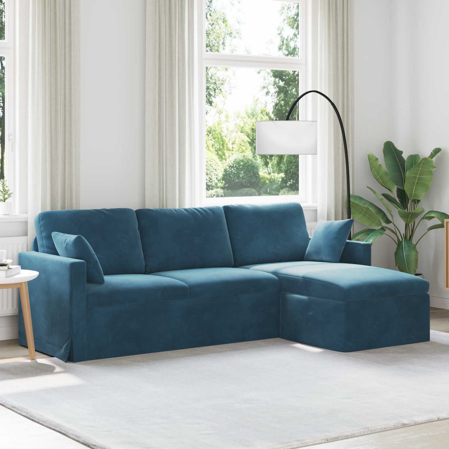 Sofa Blau 228 x 134 x 80 cm Samt
