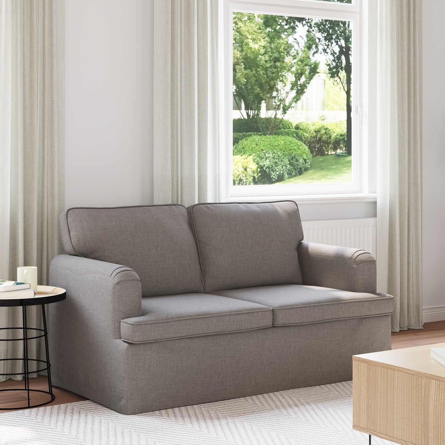 Sofa Taupe 144 x 80 x 85 cm Stoff