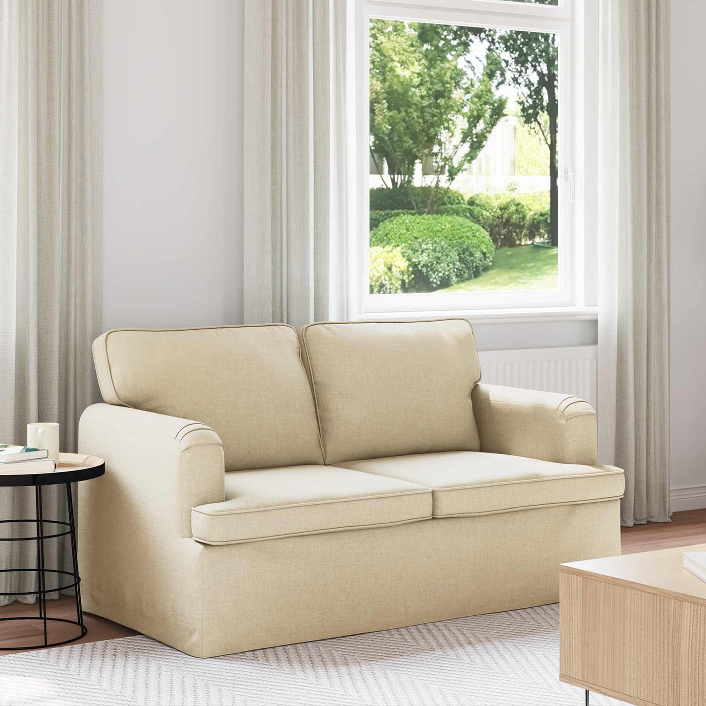 Sofa Creme 144 x 80 x 85 cm Stoff