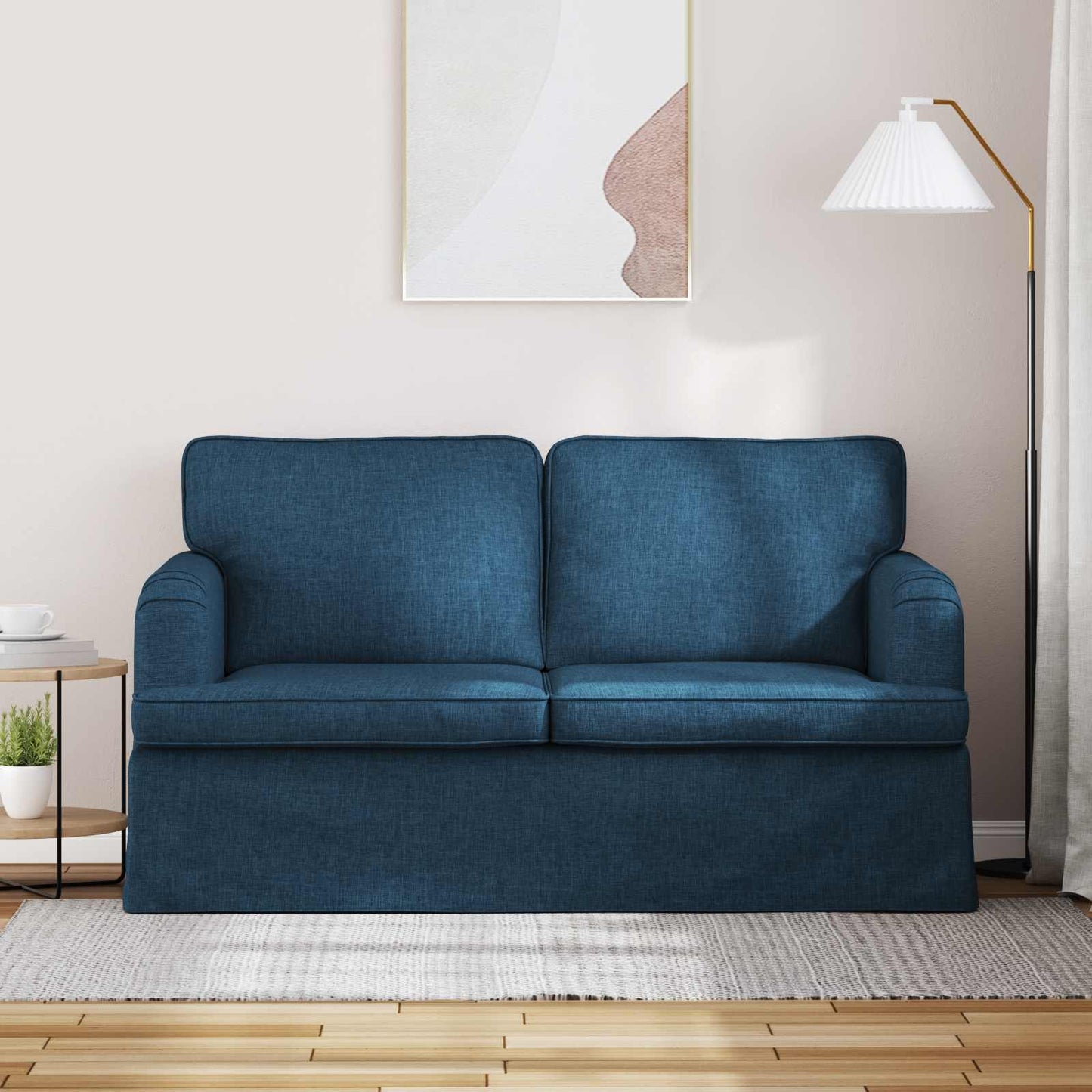 Sofa Blau 144 x 80 x 85 cm Stoff