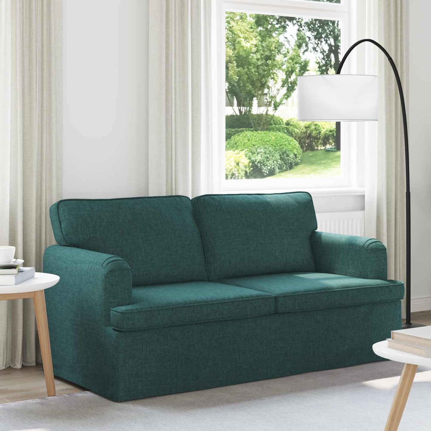 Sofa Dunkelgrün 162 x 80 x 85 cm Stoff
